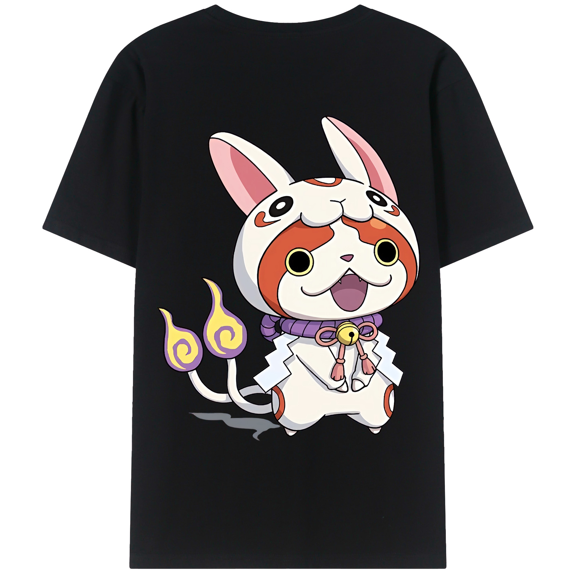 （画像用） 妖怪ウォッチ Yo-kai Watch 綿100％ メンズ半袖Tシャツ（バックプリント） 通気性