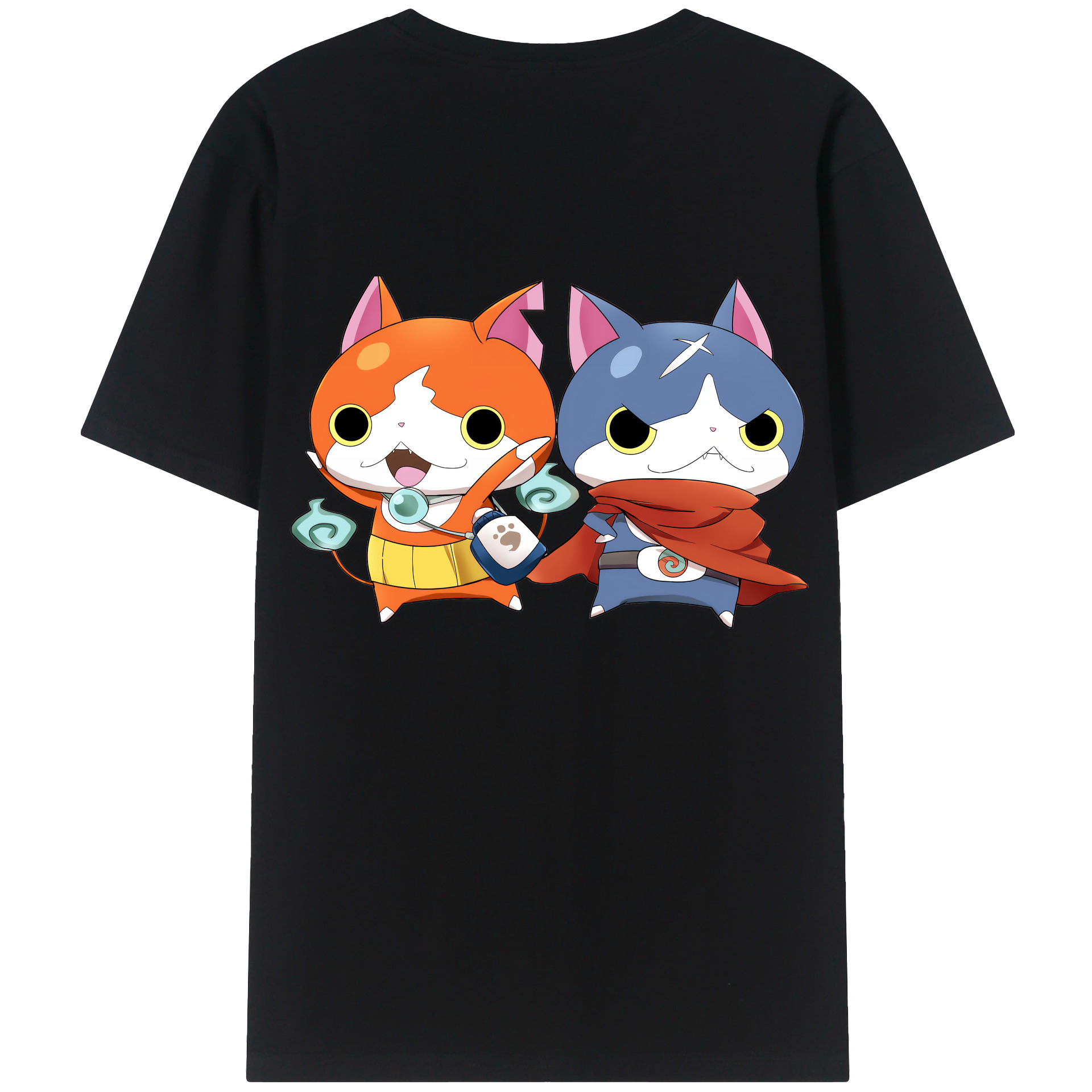 （画像用） 妖怪ウォッチ Yo-kai Watch 綿100％ メンズ半袖Tシャツ（バックプリント） 通気性