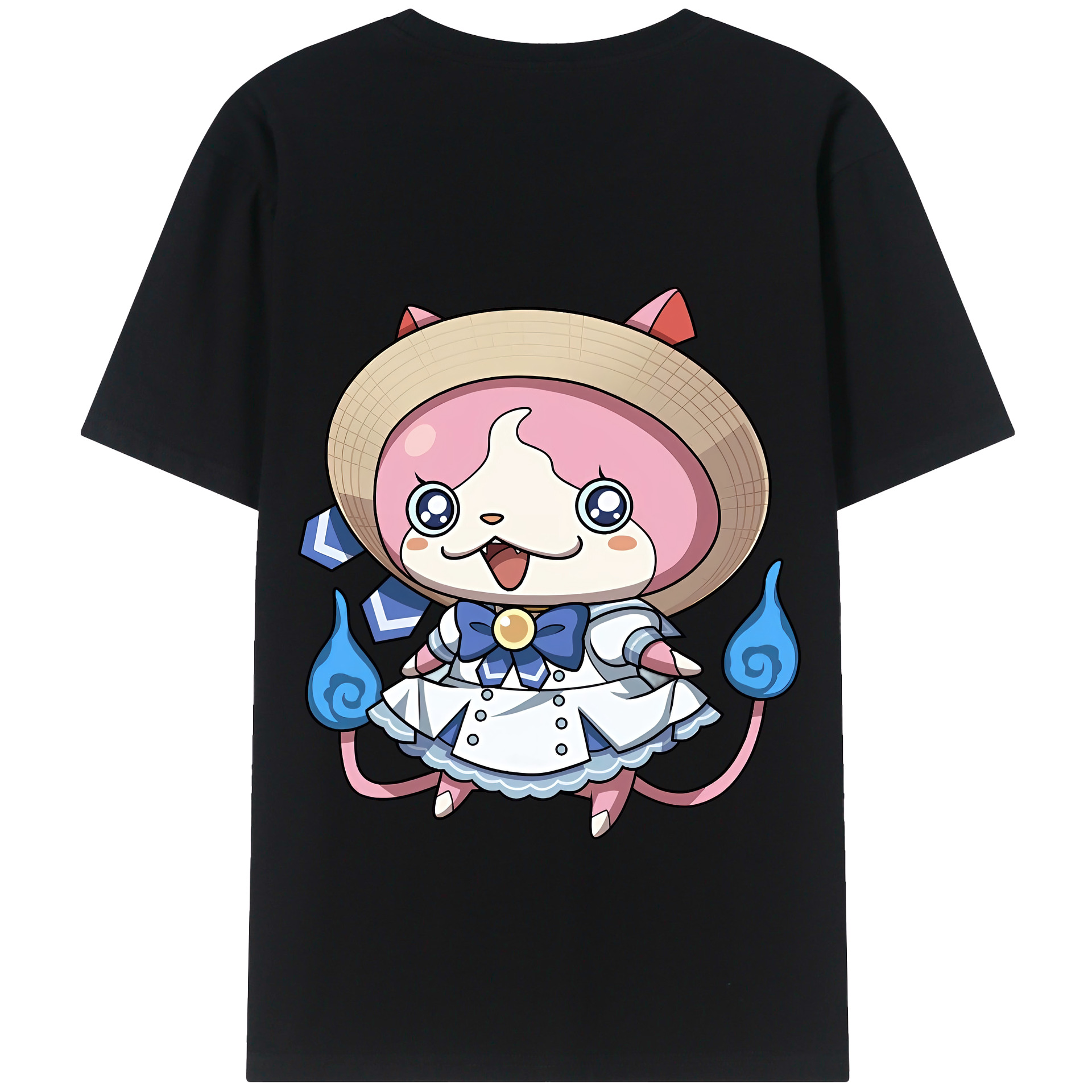 （画像用） 妖怪ウォッチ Yo-kai Watch 綿100％ メンズ半袖Tシャツ（バックプリント） 通気性
