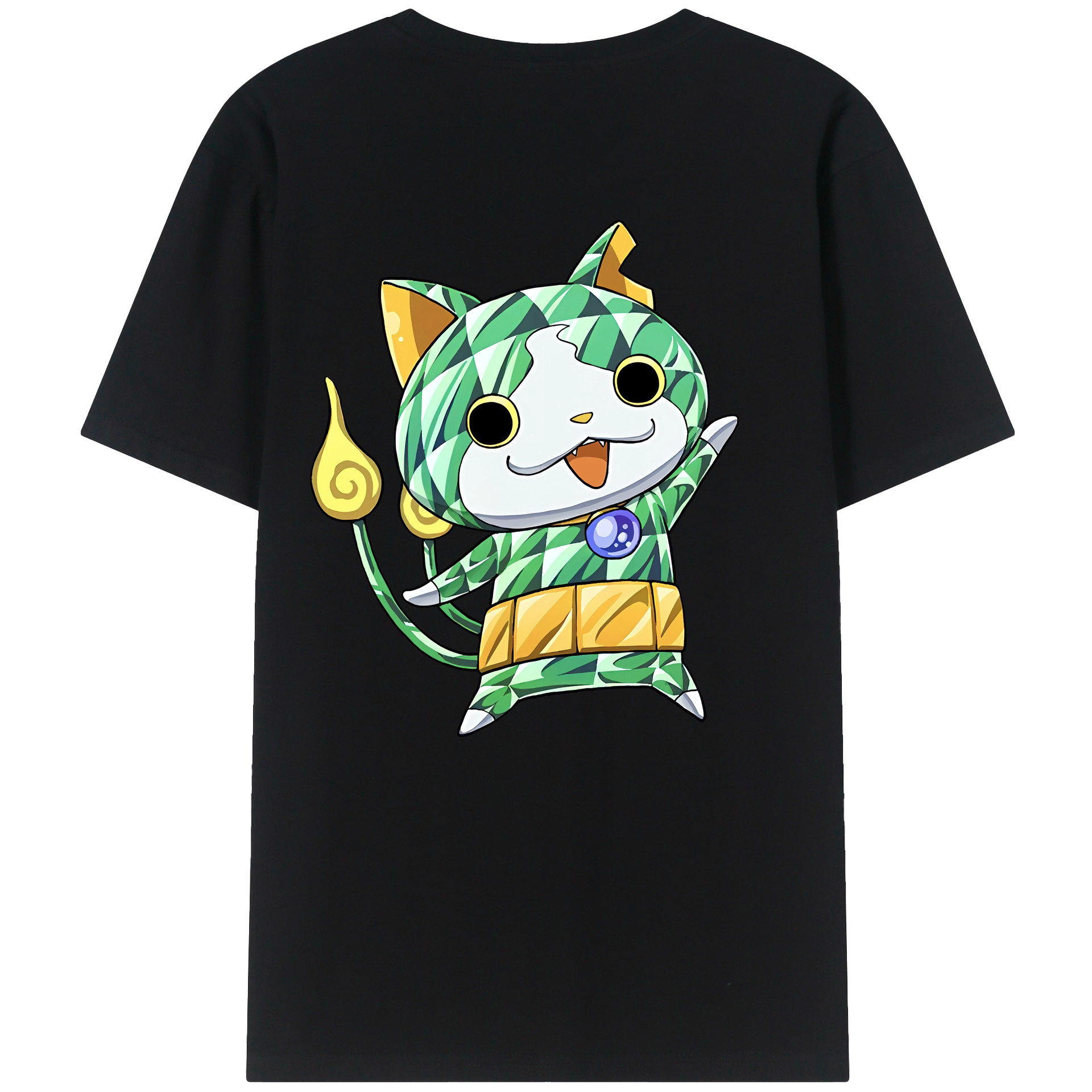 （画像用） 妖怪ウォッチ Yo-kai Watch 綿100％ メンズ半袖Tシャツ（バックプリント） 通気性