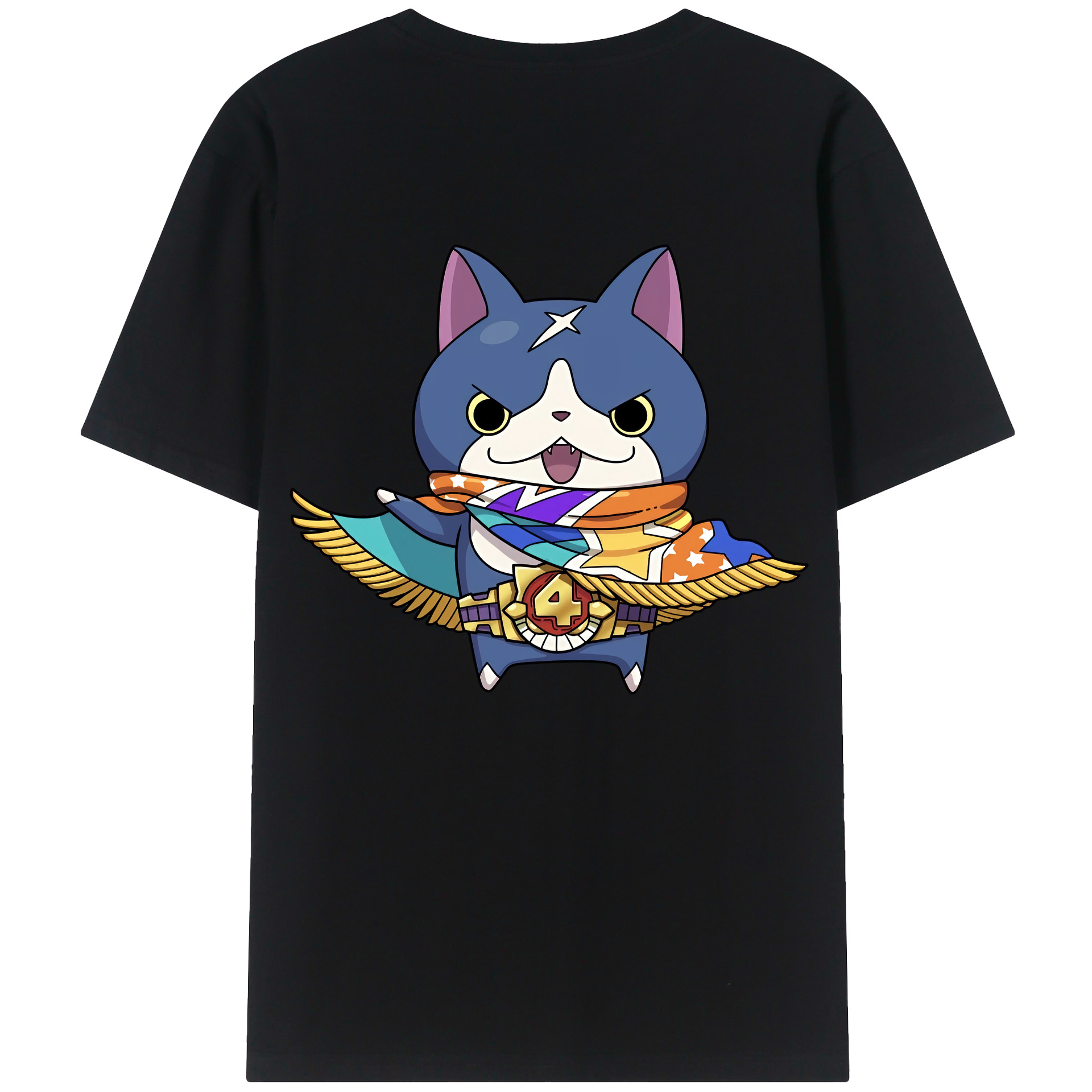 （画像用） 妖怪ウォッチ Yo-kai Watch 綿100％ メンズ半袖Tシャツ（バックプリント） 通気性