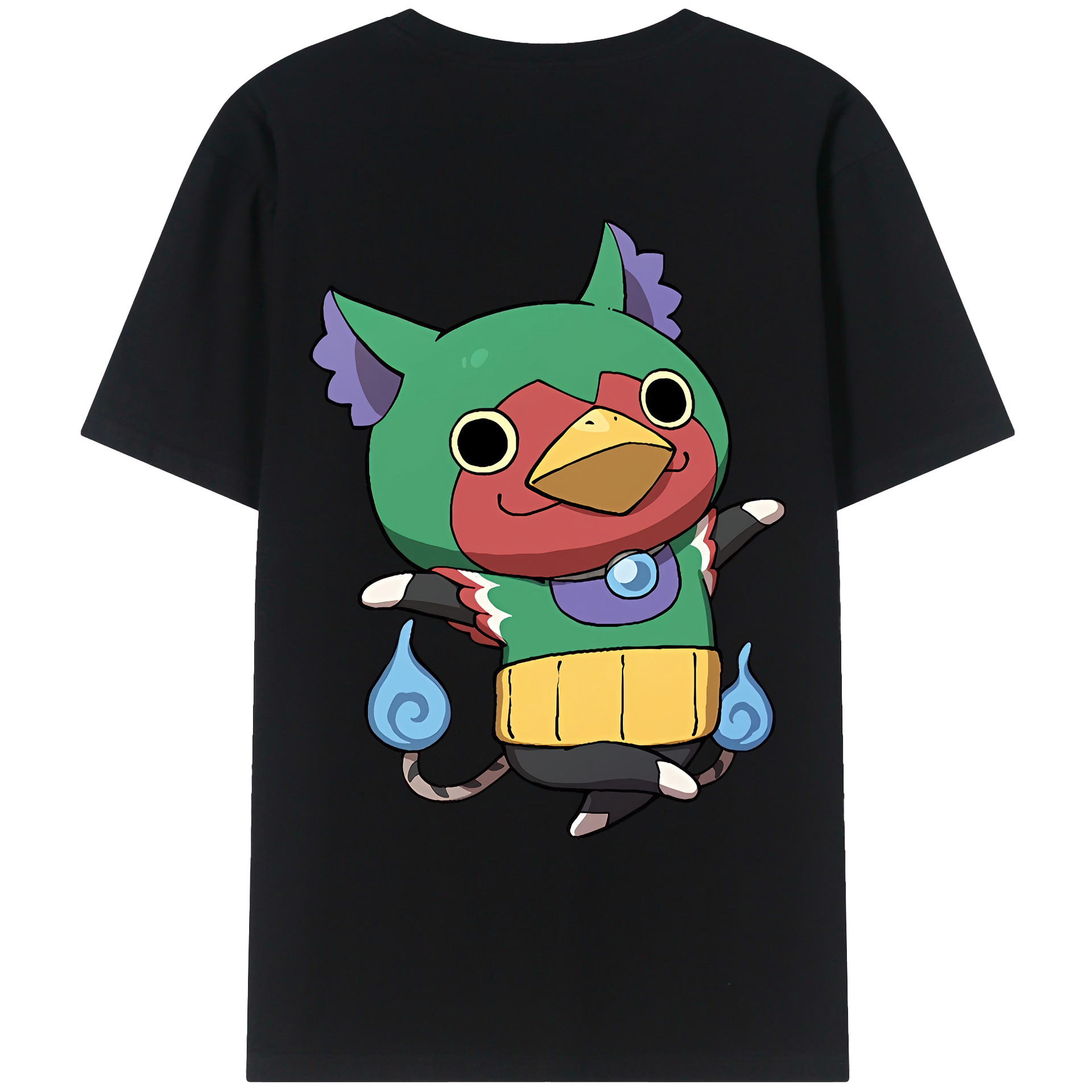 （画像用） 妖怪ウォッチ Yo-kai Watch 綿100％ メンズ半袖Tシャツ（バックプリント） 通気性