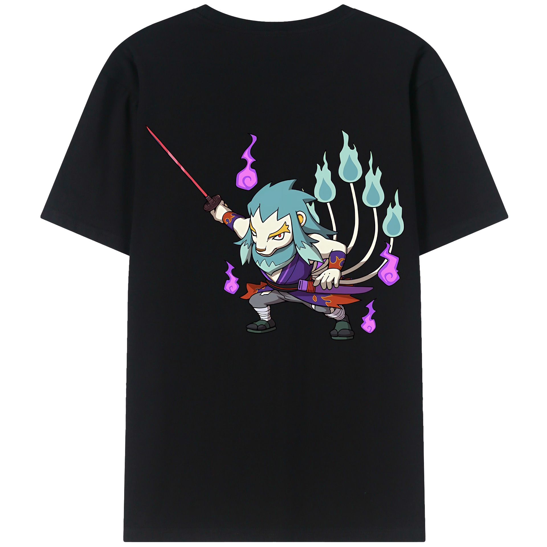 （画像用） 妖怪ウォッチ Yo-kai Watch 綿100％ メンズ半袖Tシャツ（バックプリント） 通気性