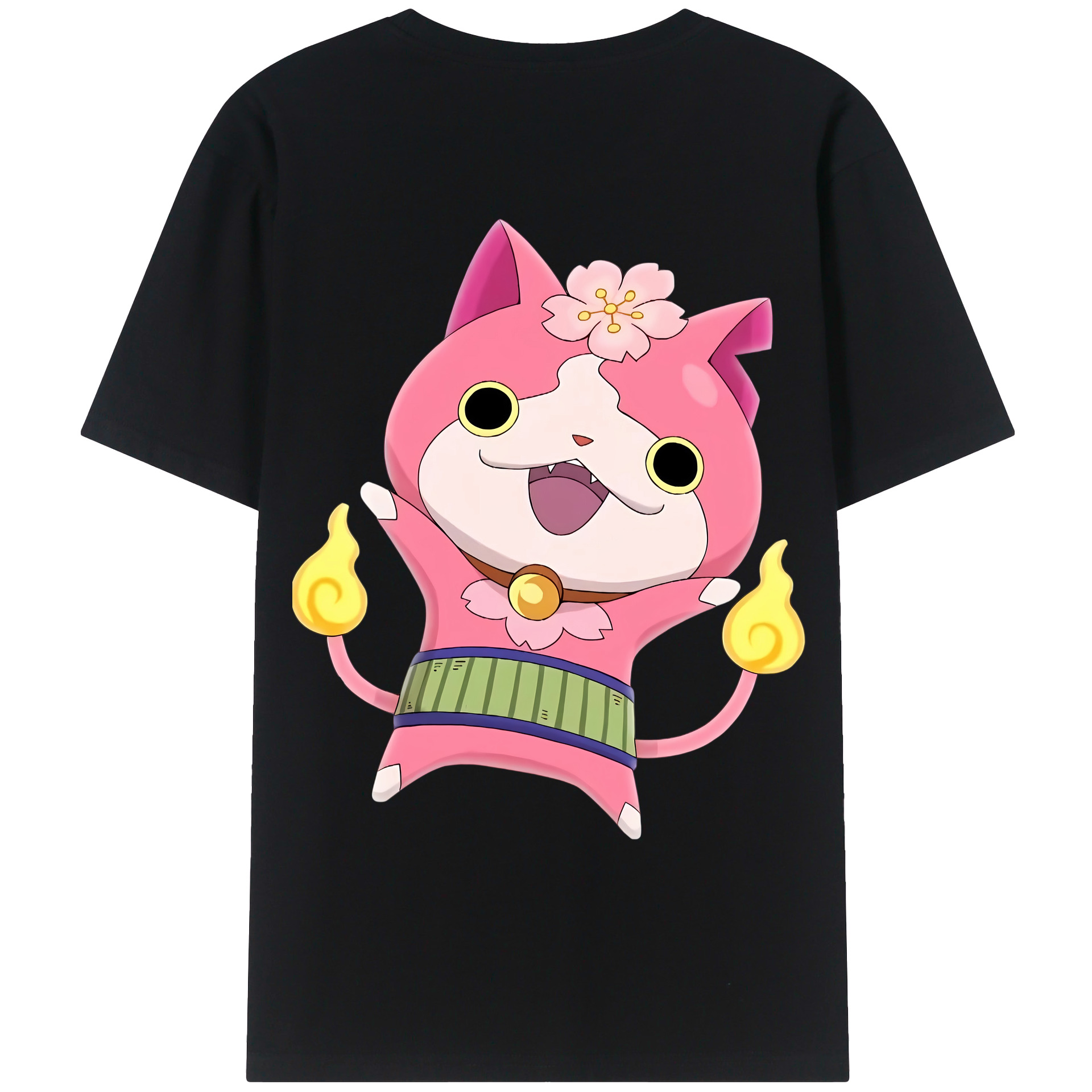 （画像用） 妖怪ウォッチ Yo-kai Watch 綿100％ メンズ半袖Tシャツ（バックプリント） 通気性