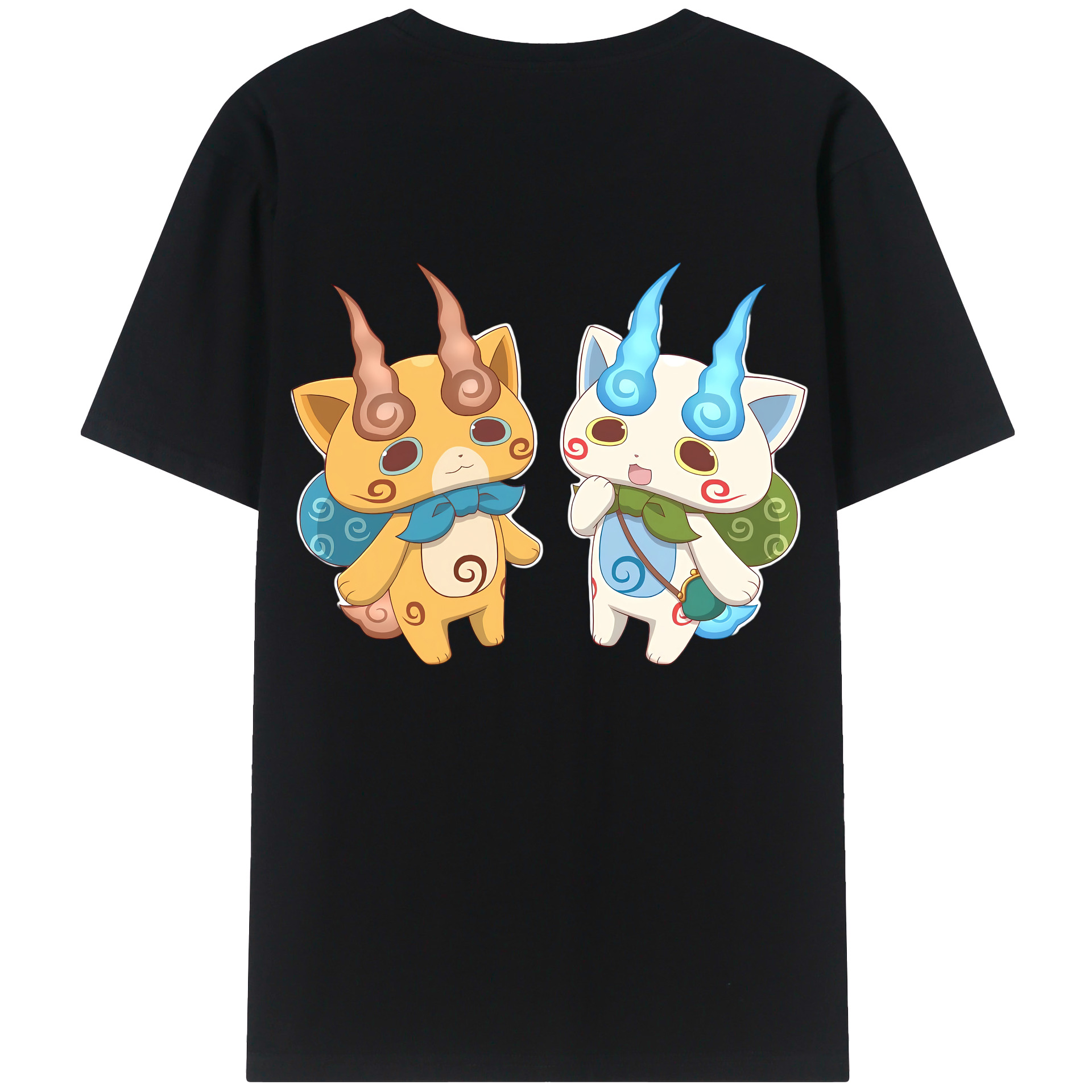 （画像用） 妖怪ウォッチ Yo-kai Watch 綿100％ メンズ半袖Tシャツ（バックプリント） 通気性