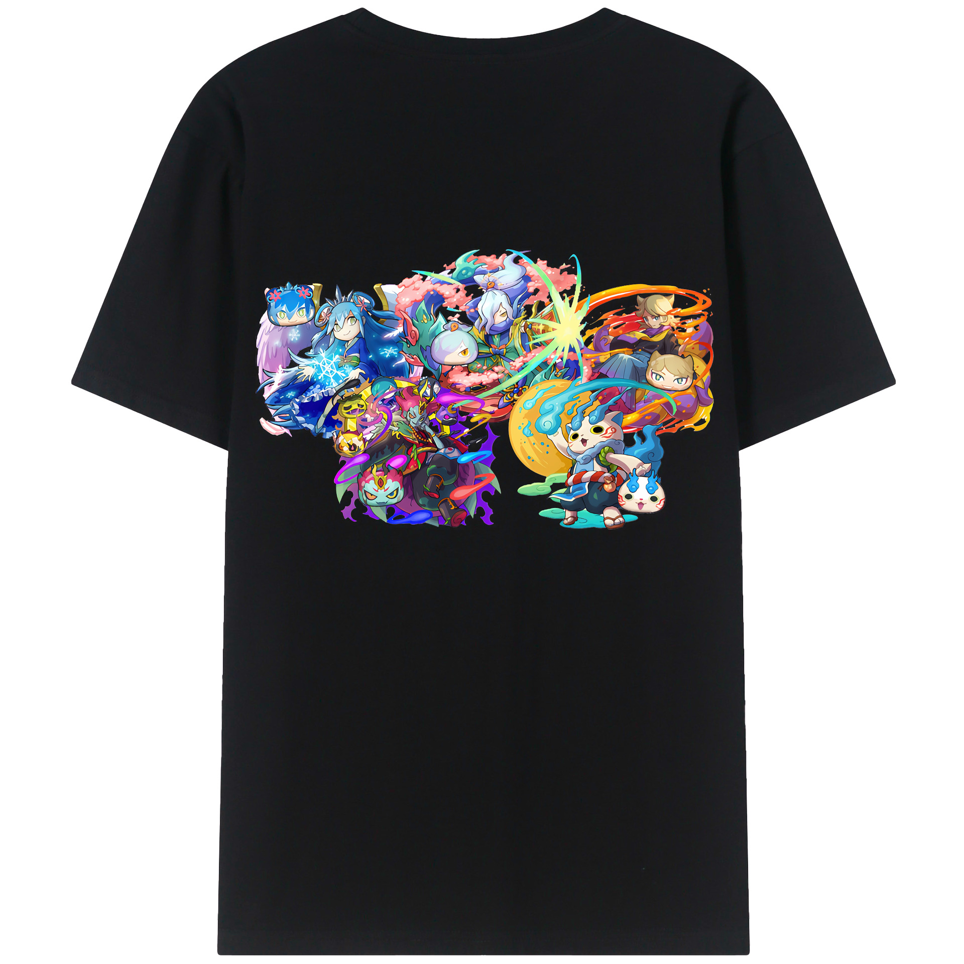 （画像用） 妖怪ウォッチ Yo-kai Watch 綿100％ メンズ半袖Tシャツ（バックプリント） 通気性