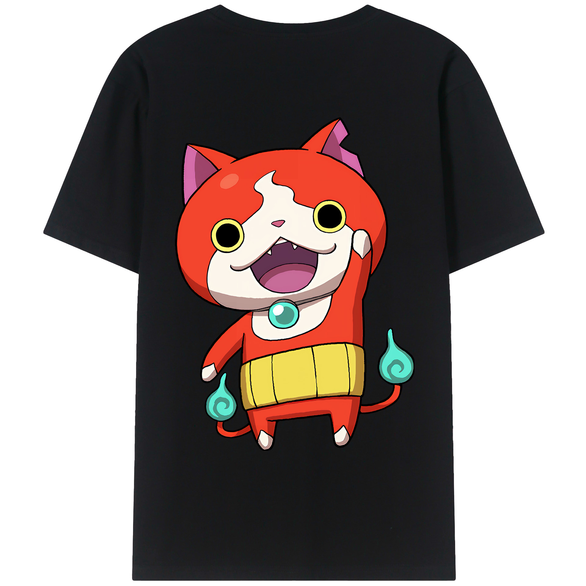 （画像用） 妖怪ウォッチ Yo-kai Watch 綿100％ メンズ半袖Tシャツ（バックプリント） 通気性