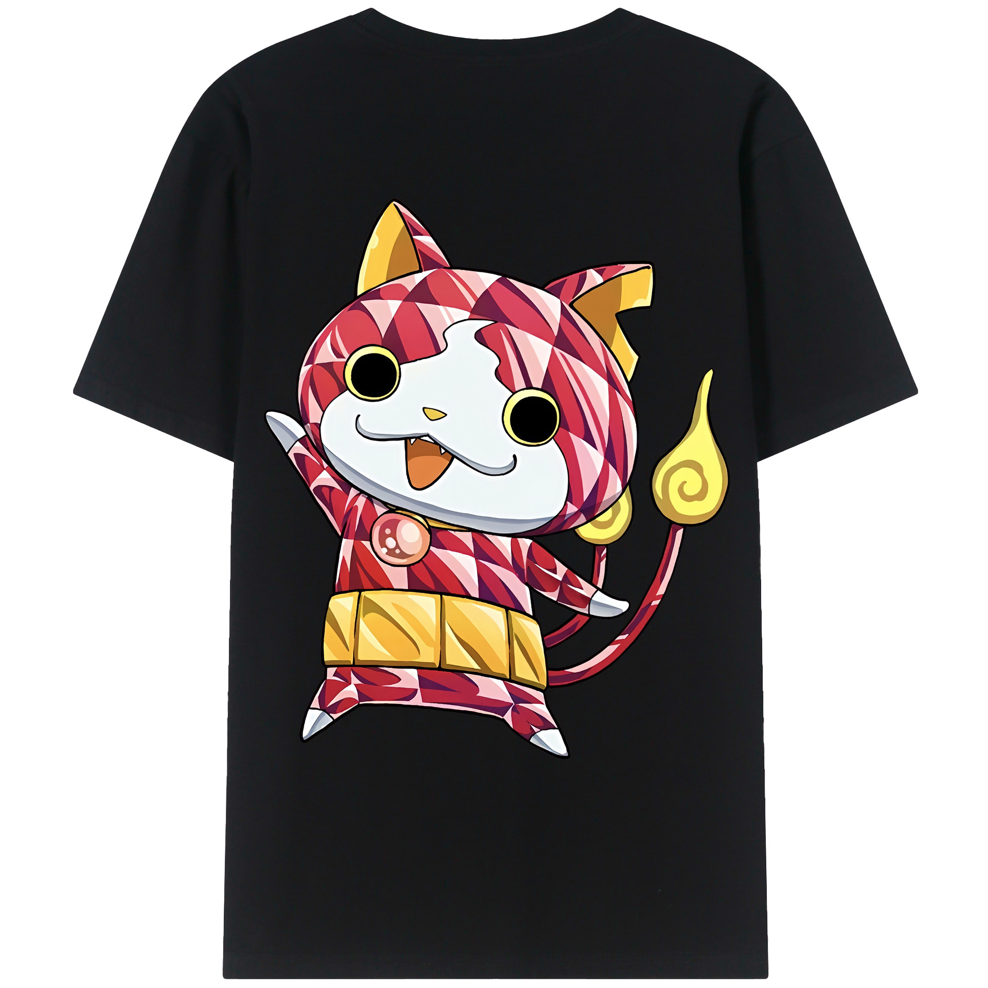 （画像用） 妖怪ウォッチ Yo-kai Watch 綿100％ メンズ半袖Tシャツ（バックプリント） 通気性