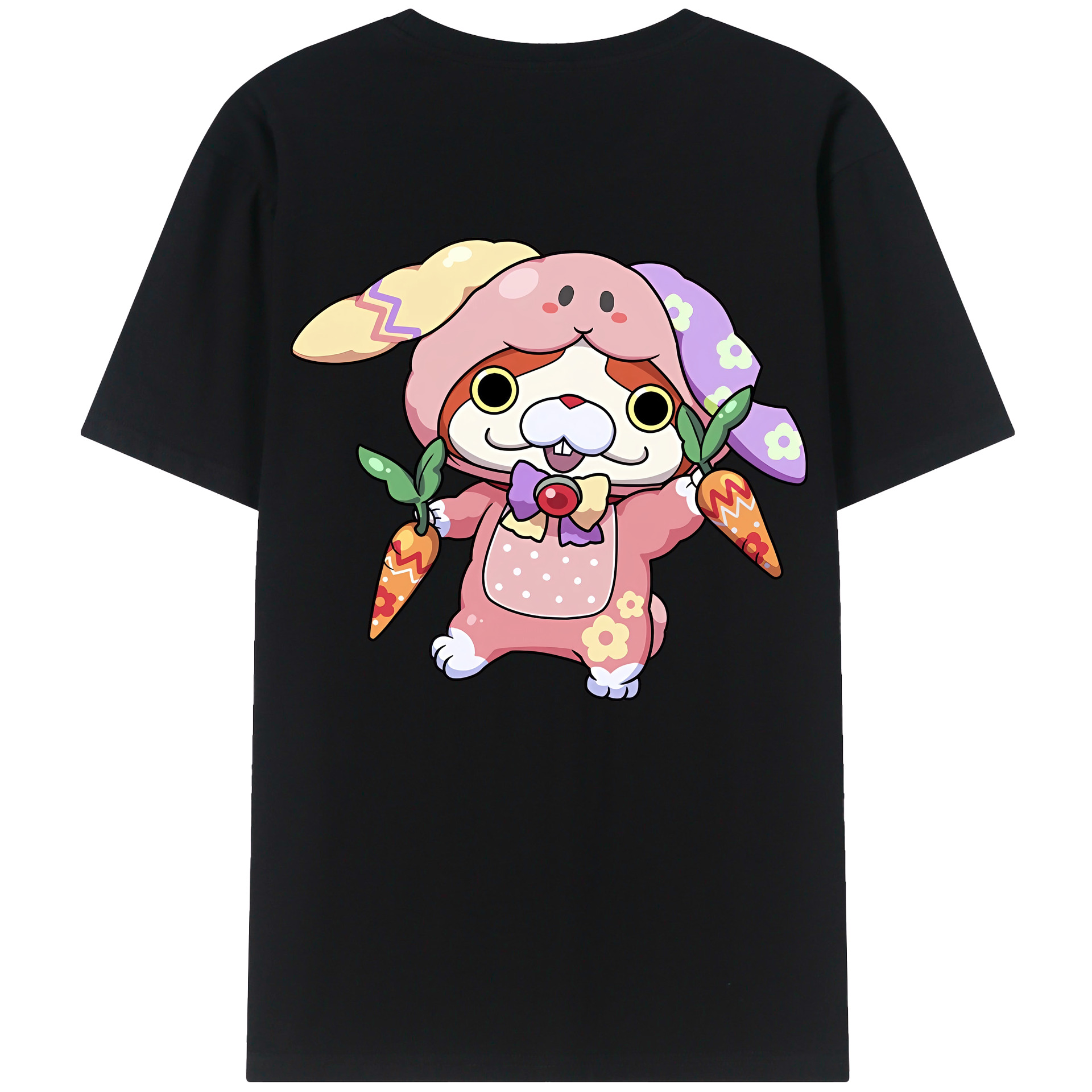 （画像用） 妖怪ウォッチ Yo-kai Watch 綿100％ メンズ半袖Tシャツ（バックプリント） 通気性