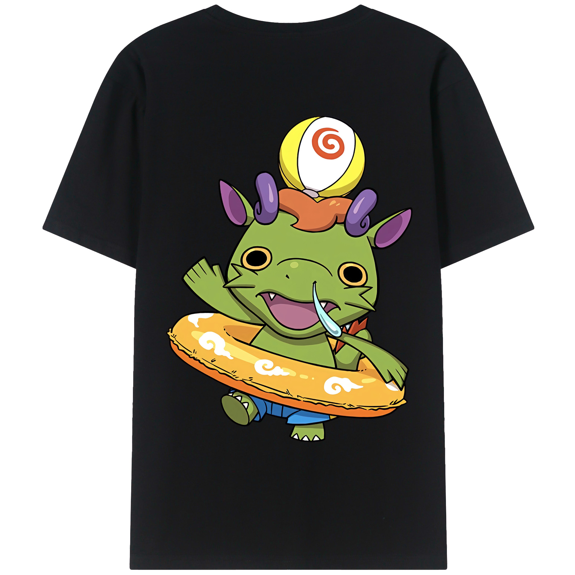 （画像用） 妖怪ウォッチ Yo-kai Watch 綿100％ メンズ半袖Tシャツ（バックプリント） 通気性