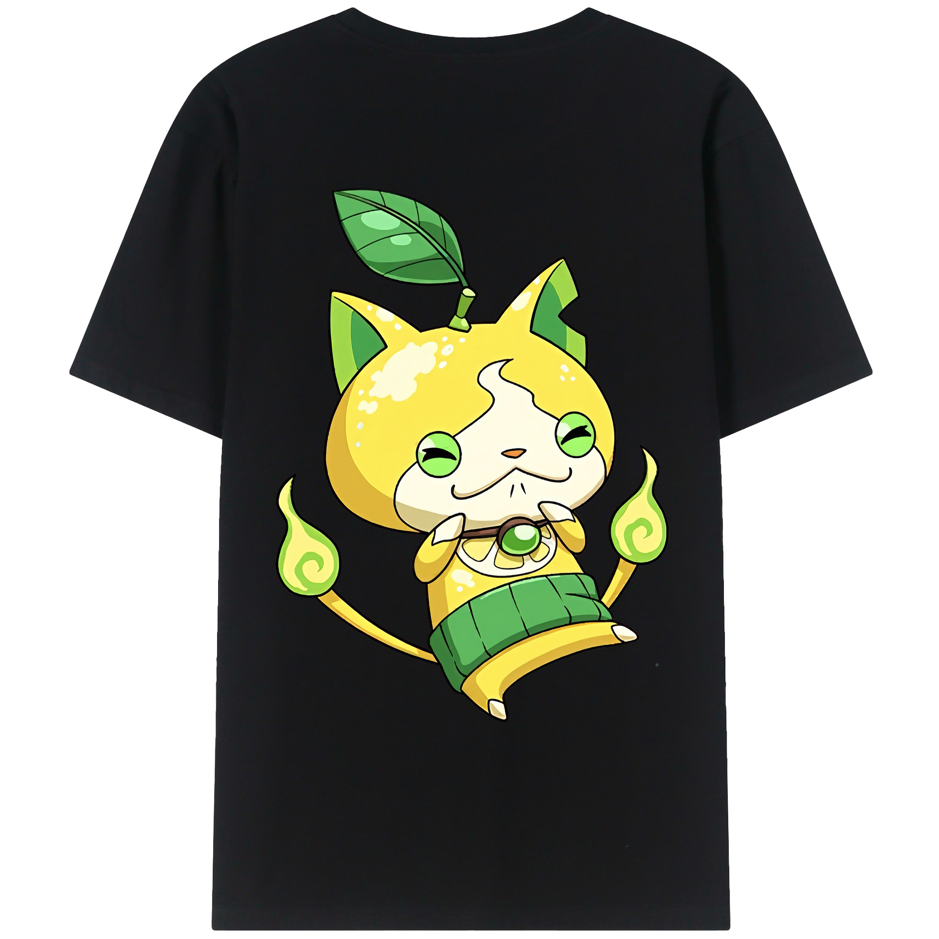 （画像用） 妖怪ウォッチ Yo-kai Watch 綿100％ メンズ半袖Tシャツ（バックプリント） 通気性