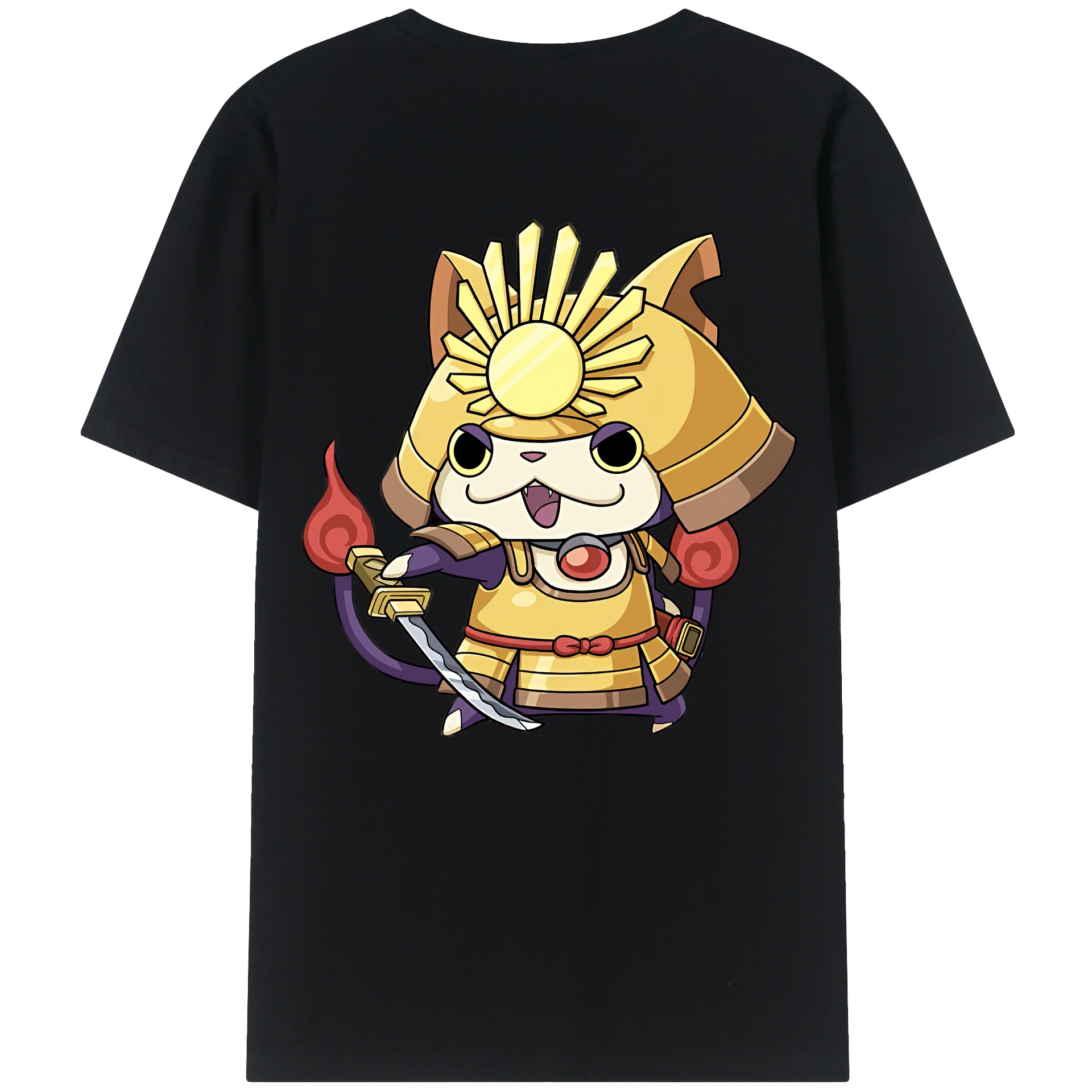 （画像用） 妖怪ウォッチ Yo-kai Watch 綿100％ メンズ半袖Tシャツ（バックプリント） 通気性