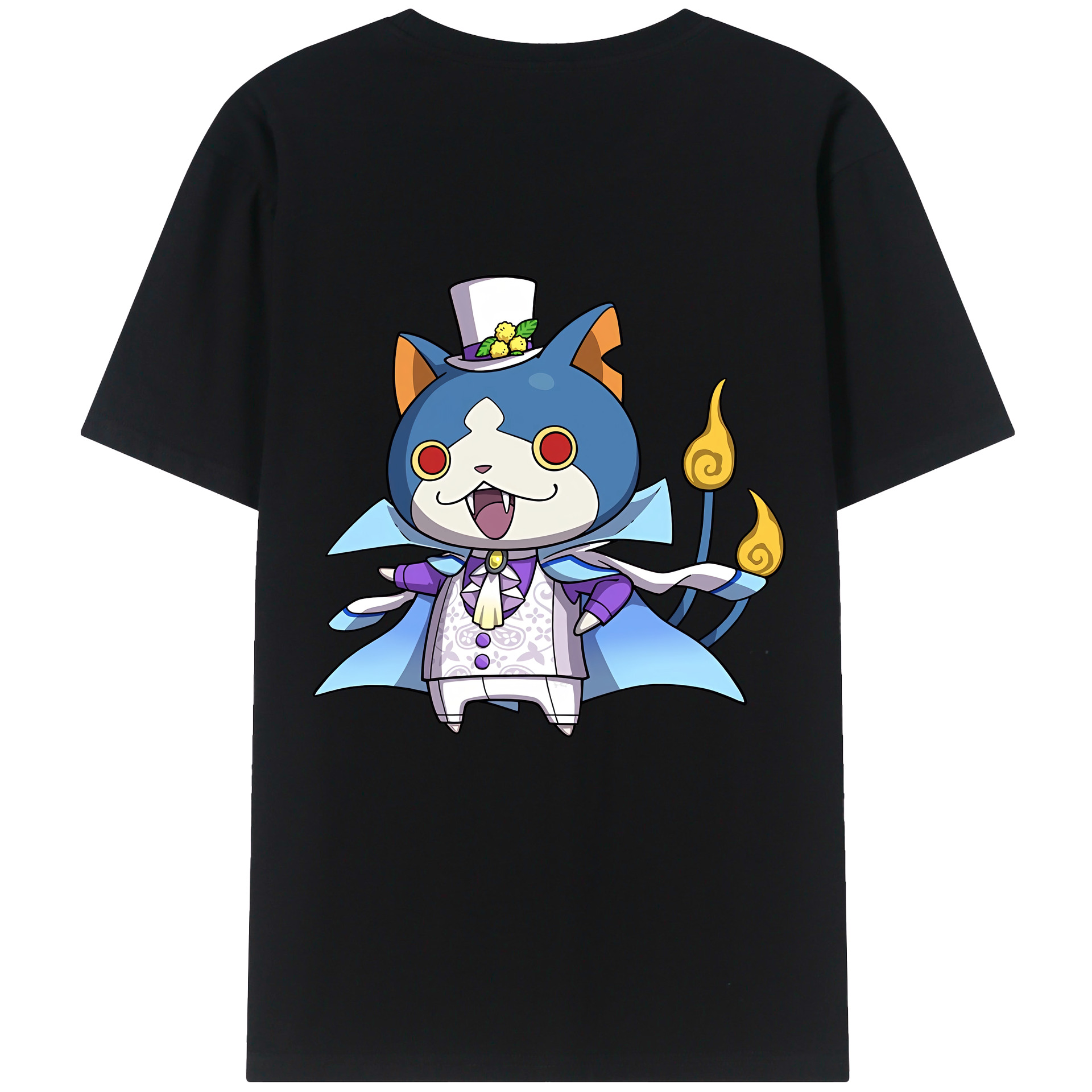 （画像用） 妖怪ウォッチ Yo-kai Watch 綿100％ メンズ半袖Tシャツ（バックプリント） 通気性