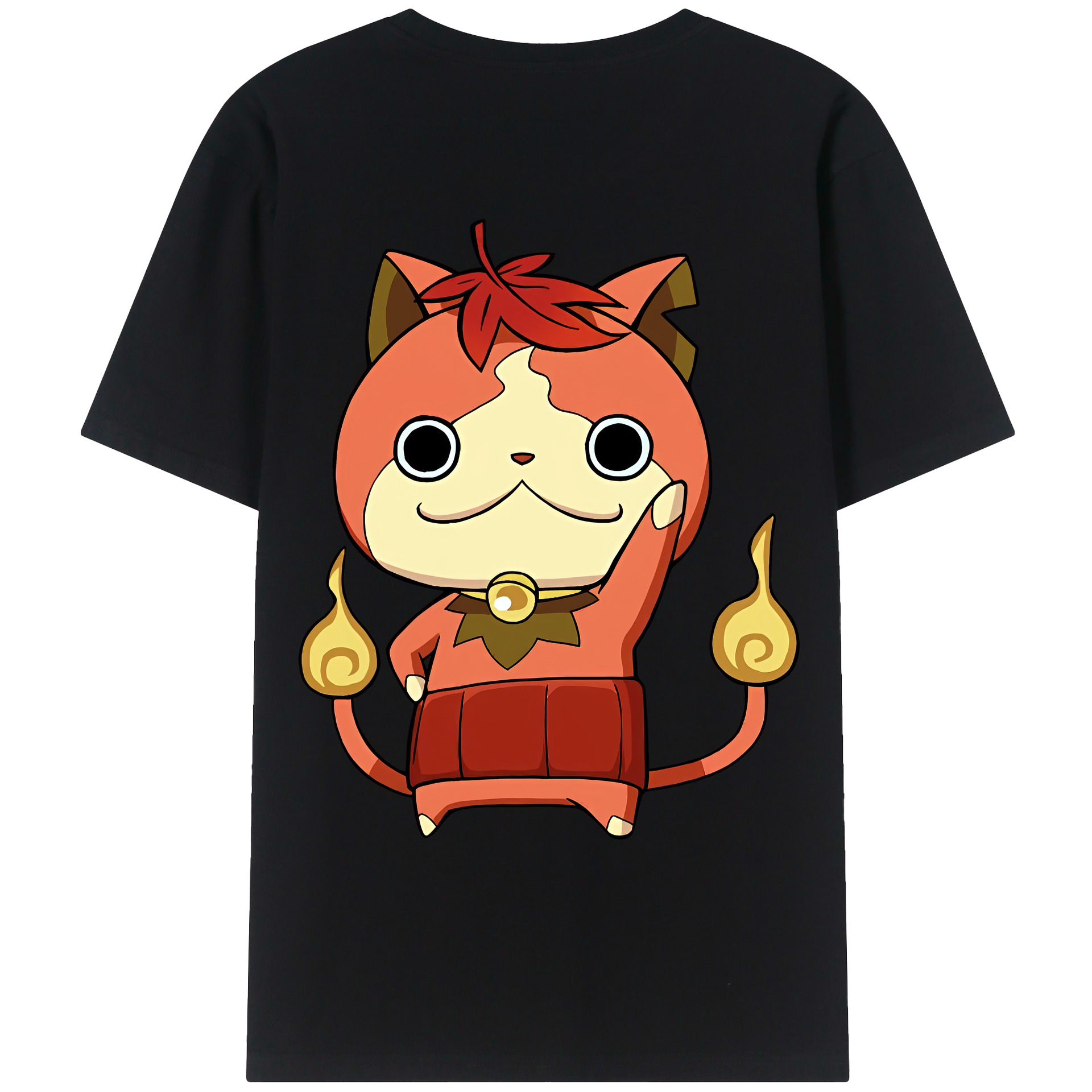 （画像用） 妖怪ウォッチ Yo-kai Watch 綿100％ メンズ半袖Tシャツ（バックプリント） 通気性