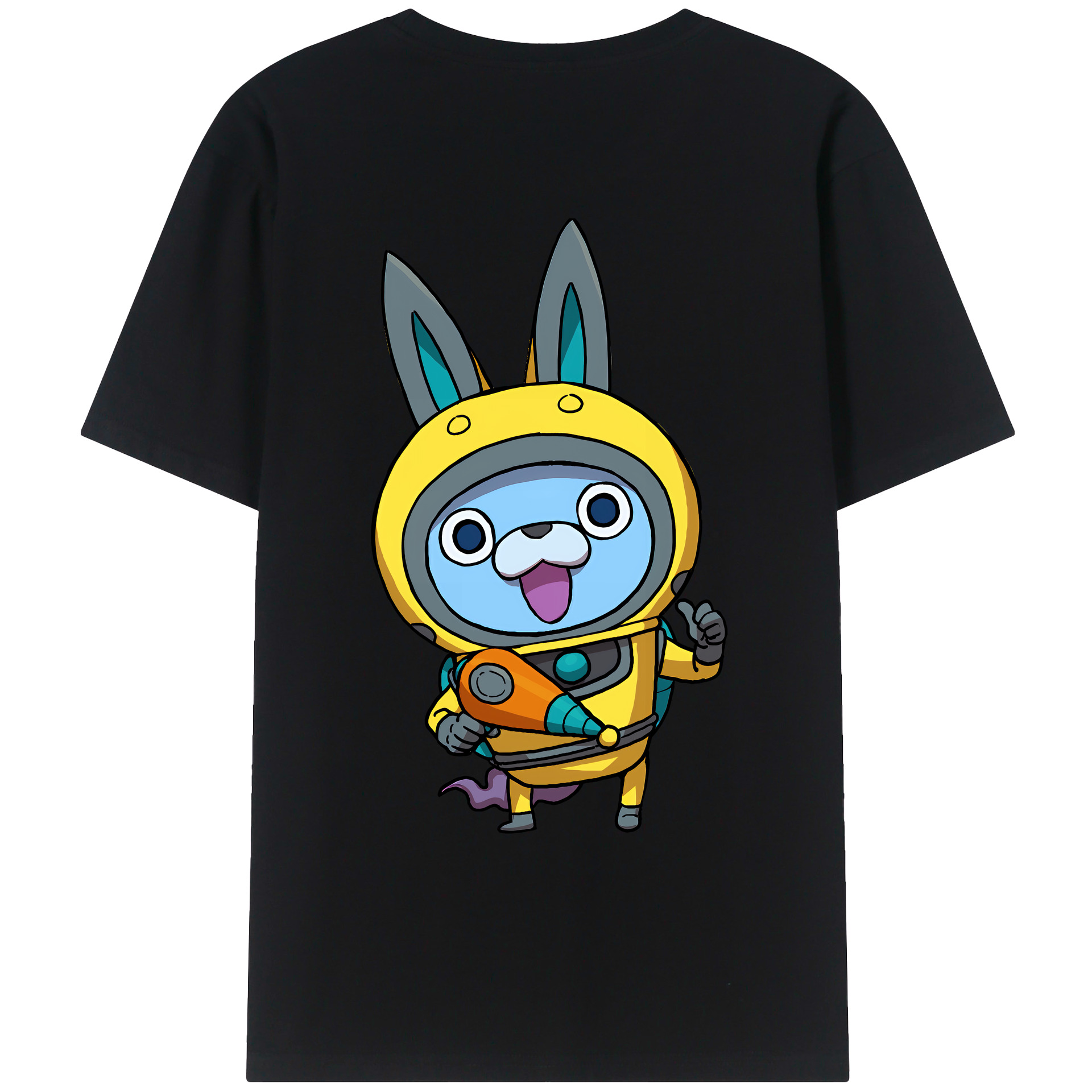 （画像用） 妖怪ウォッチ Yo-kai Watch 綿100％ メンズ半袖Tシャツ（バックプリント） 通気性