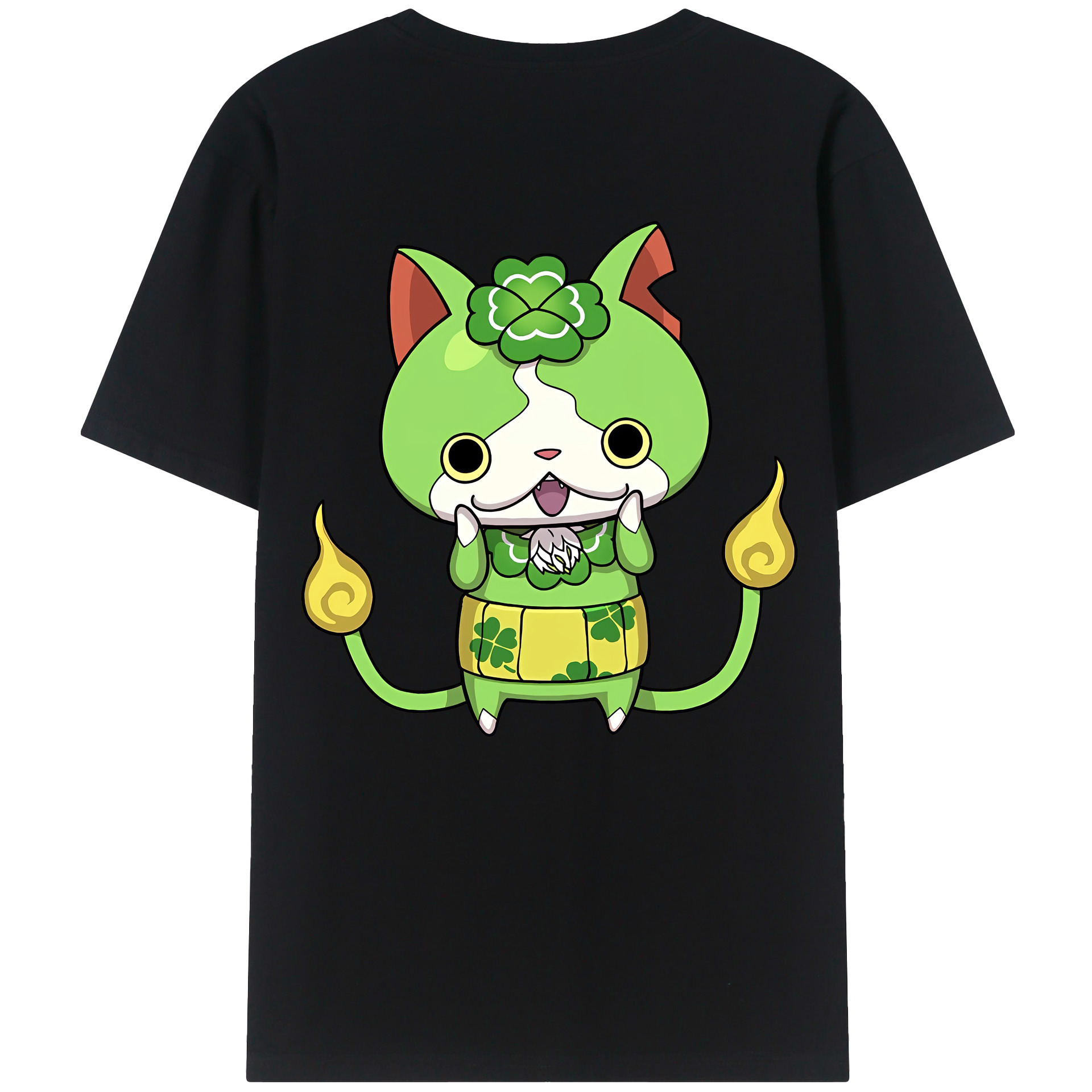 （画像用） 妖怪ウォッチ Yo-kai Watch 綿100％ メンズ半袖Tシャツ（バックプリント） 通気性