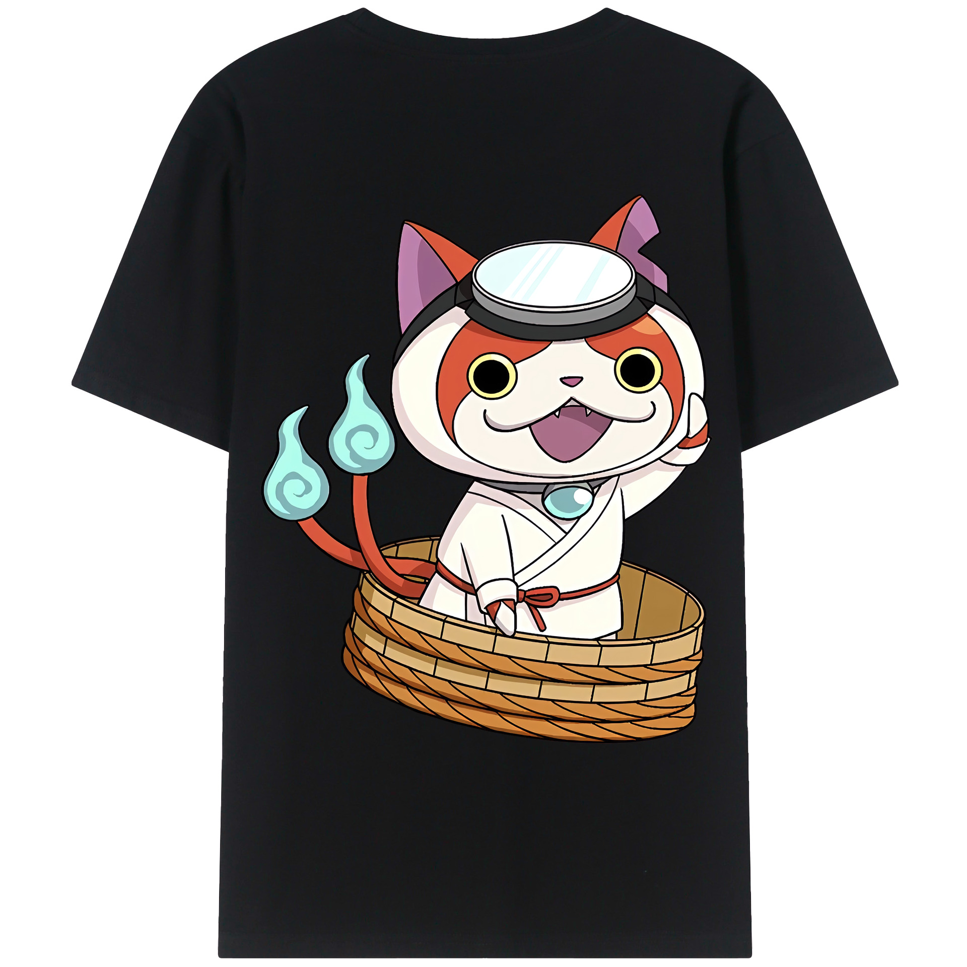 （画像用） 妖怪ウォッチ Yo-kai Watch 綿100％ メンズ半袖Tシャツ（バックプリント） 通気性