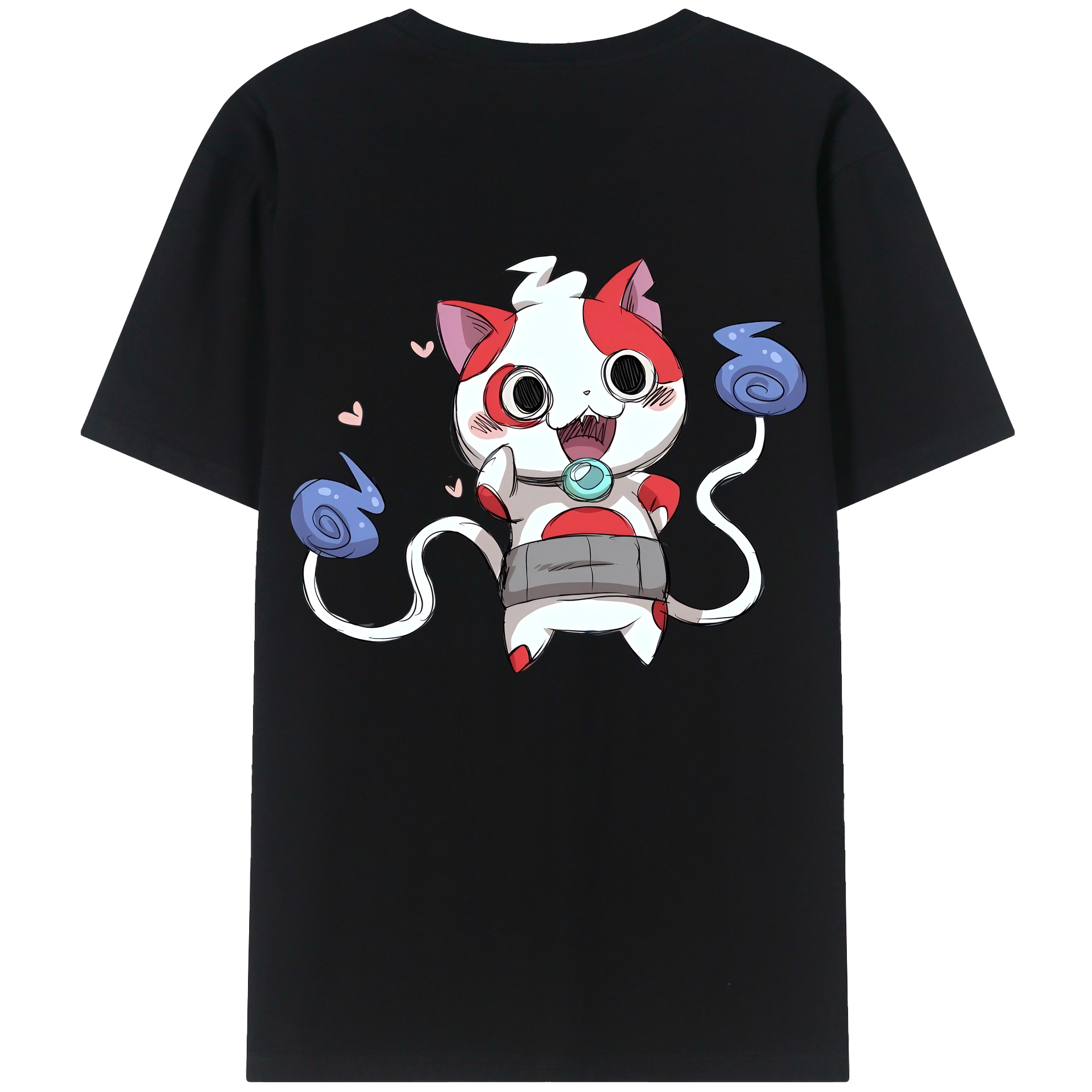 （画像用） 妖怪ウォッチ Yo-kai Watch 綿100％ メンズ半袖Tシャツ（バックプリント） 通気性