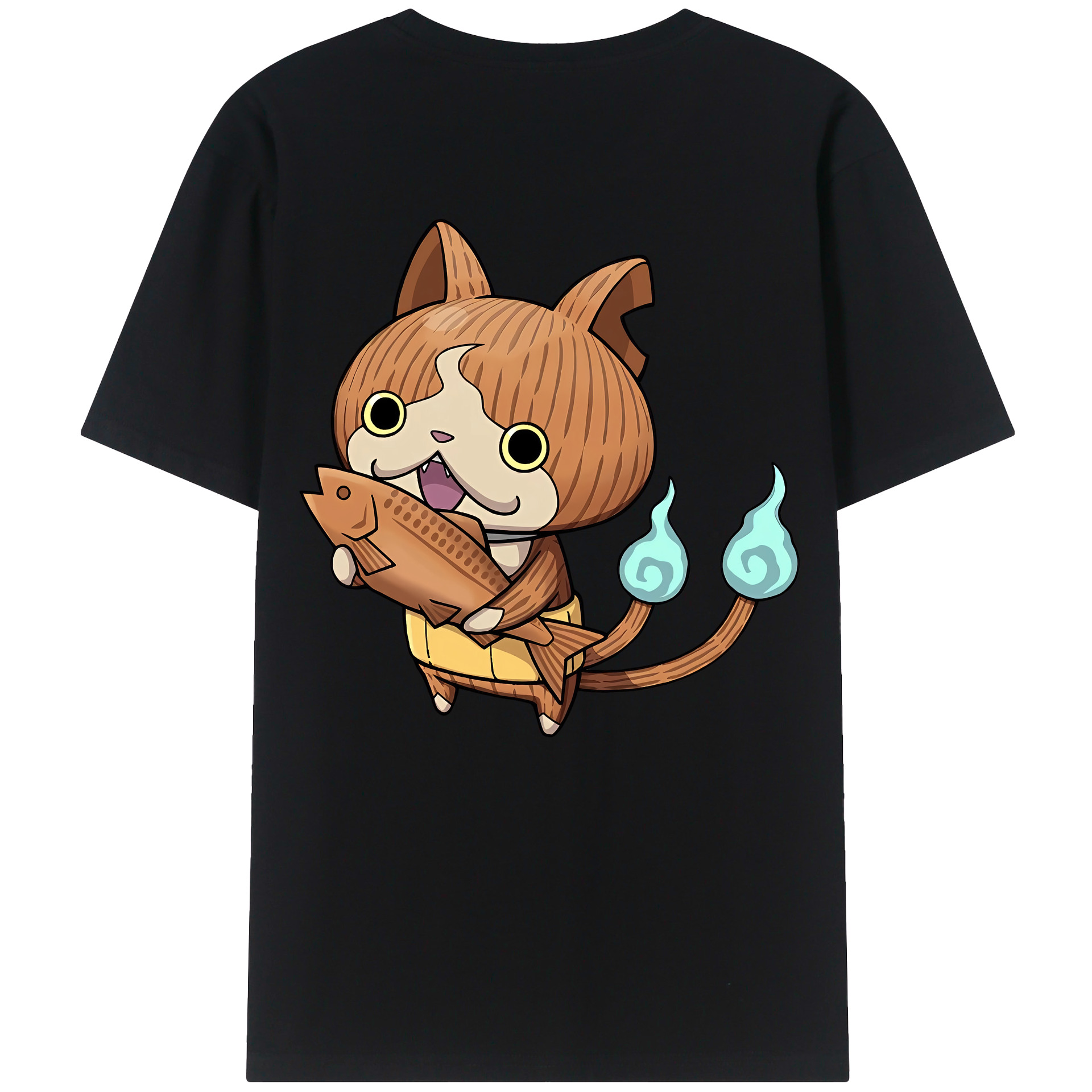（画像用） 妖怪ウォッチ Yo-kai Watch 綿100％ メンズ半袖Tシャツ（バックプリント） 通気性