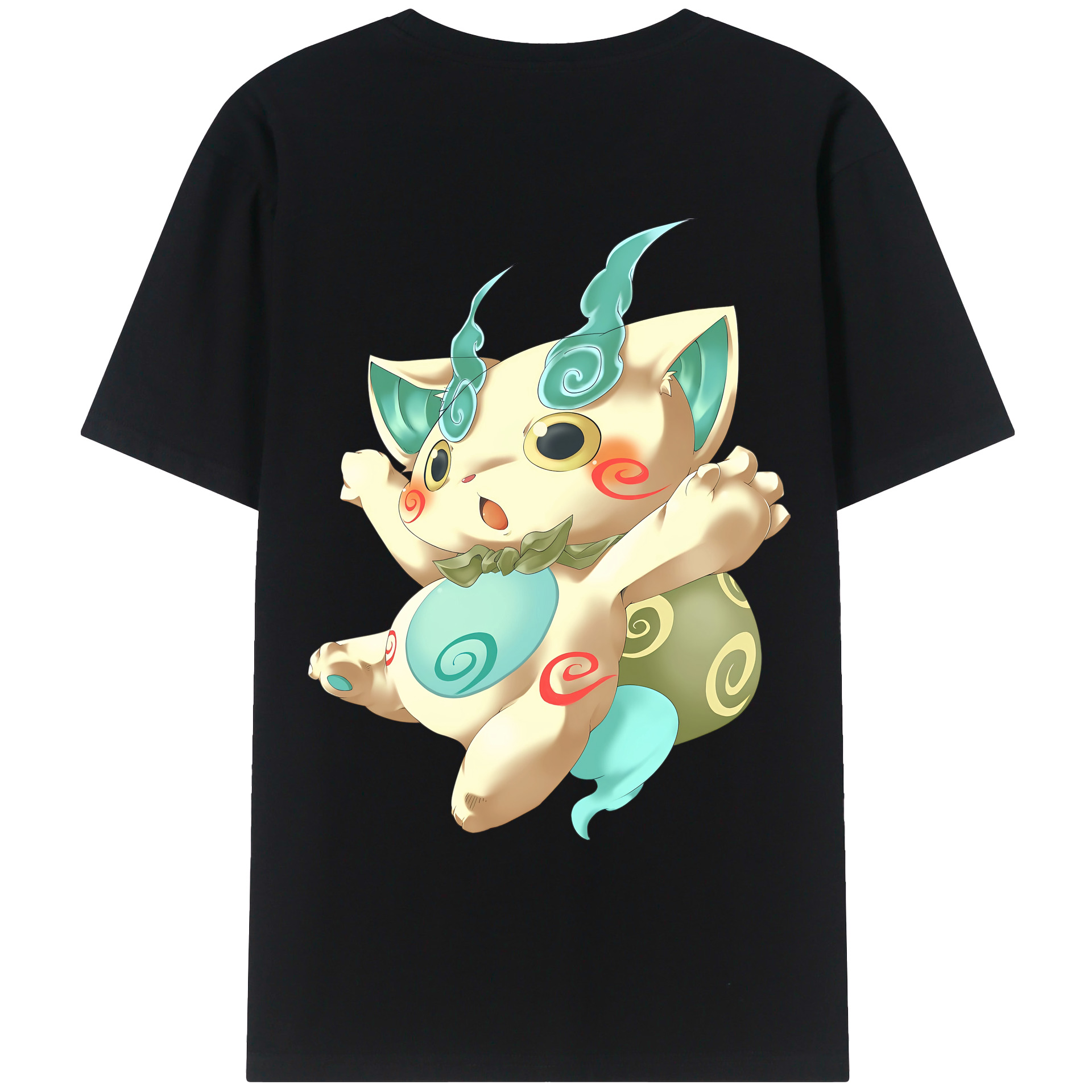 （画像用） 妖怪ウォッチ Yo-kai Watch 綿100％ メンズ半袖Tシャツ（バックプリント） 通気性