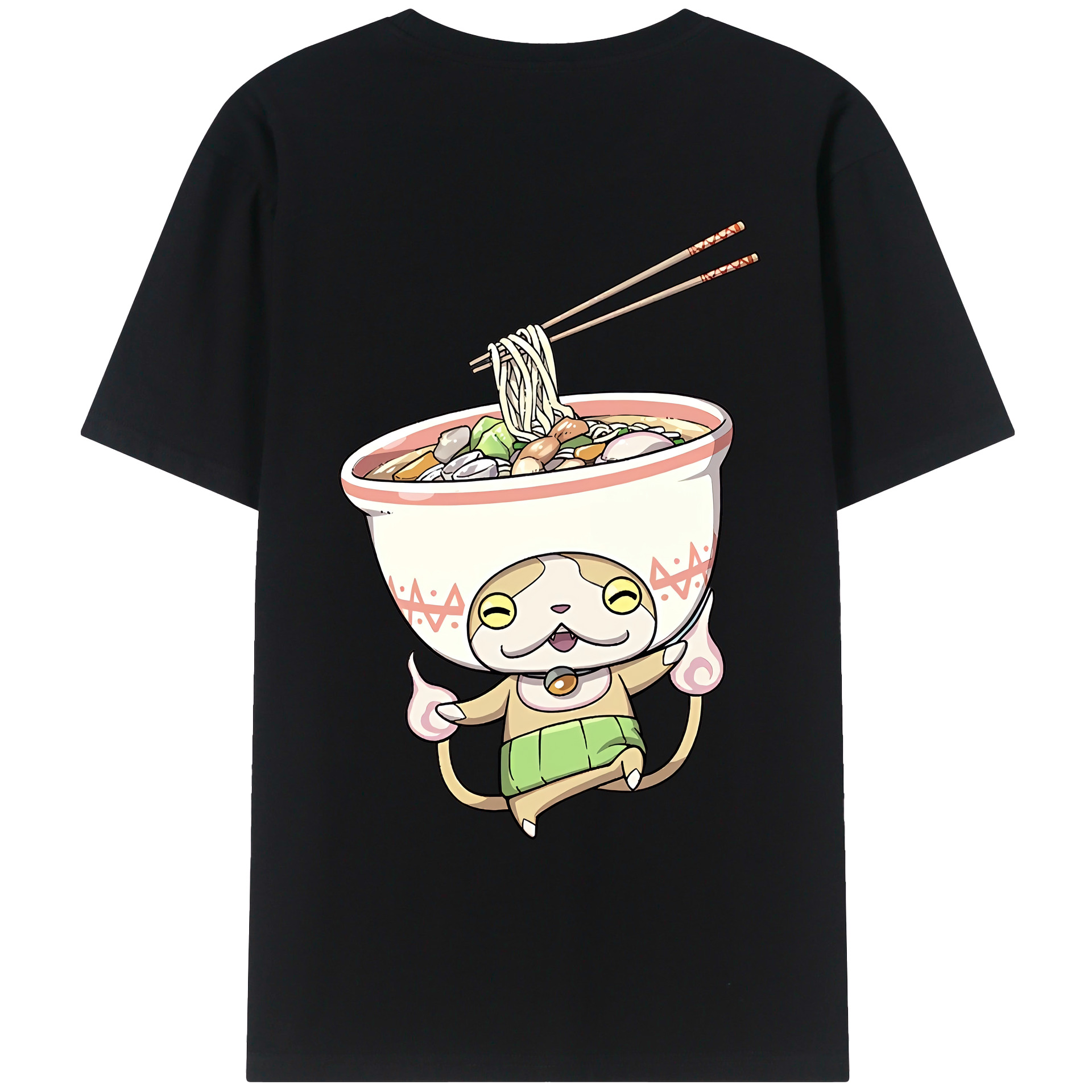 （画像用） 妖怪ウォッチ Yo-kai Watch 綿100％ メンズ半袖Tシャツ（バックプリント） 通気性