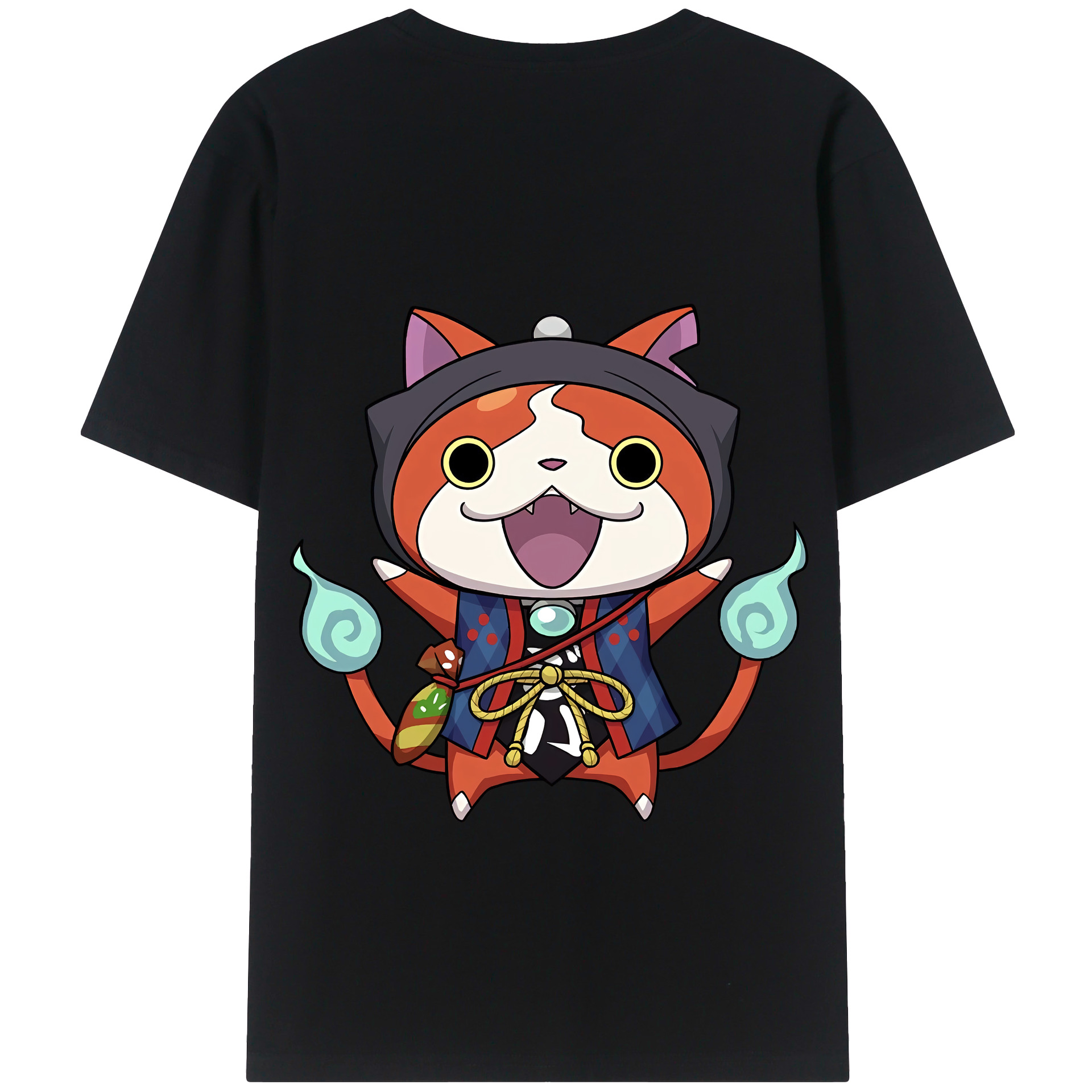 （画像用） 妖怪ウォッチ Yo-kai Watch 綿100％ メンズ半袖Tシャツ（バックプリント） 通気性