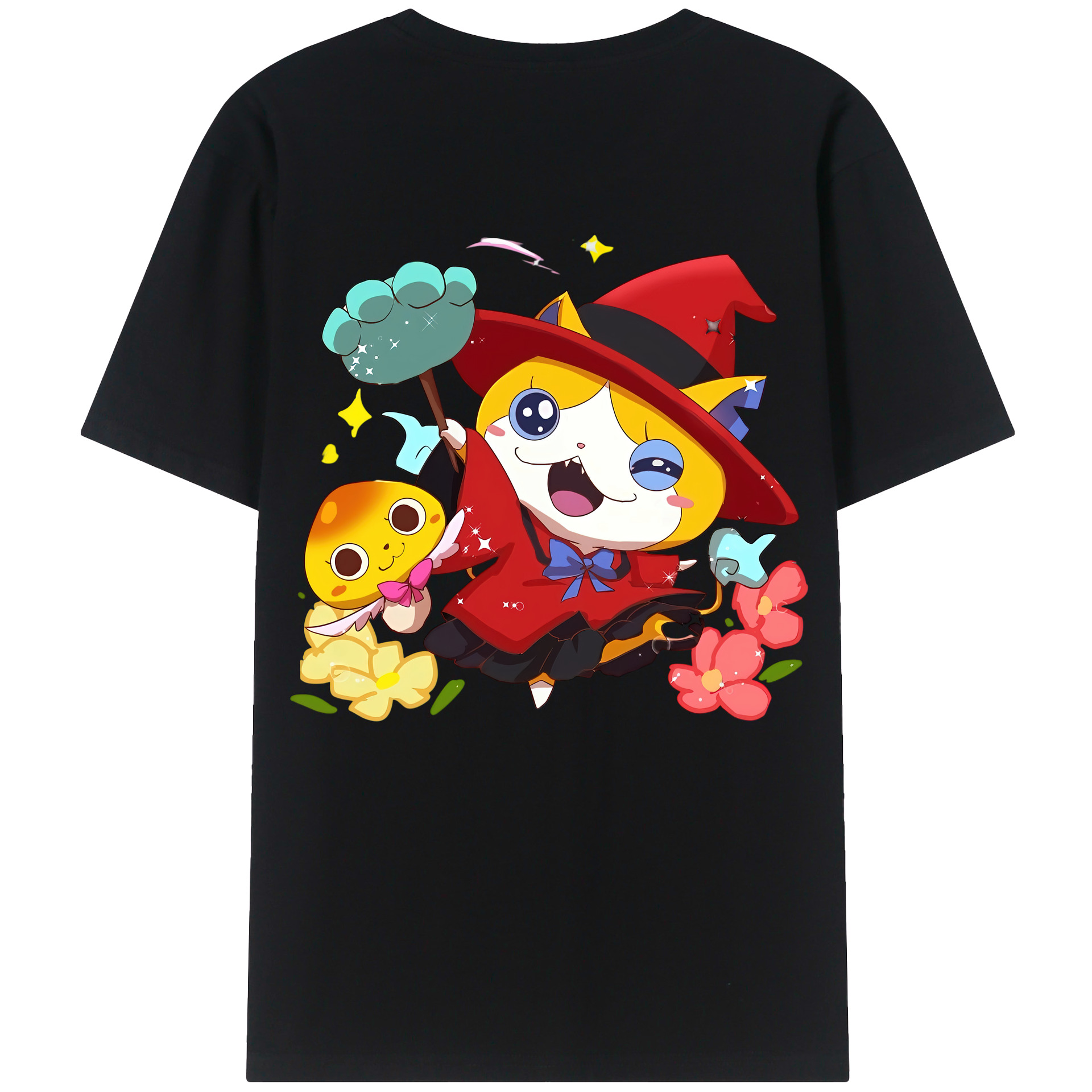 （画像用） 妖怪ウォッチ Yo-kai Watch 綿100％ メンズ半袖Tシャツ（バックプリント） 通気性