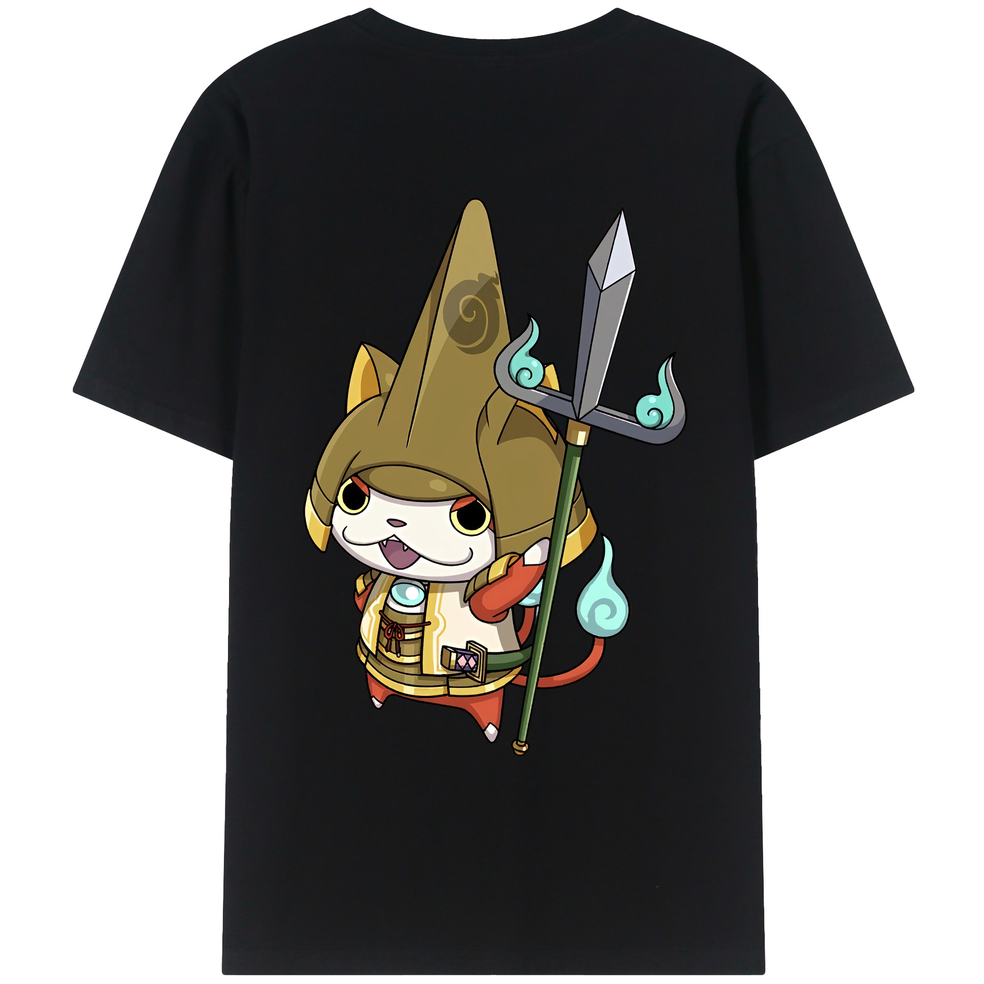 （画像用） 妖怪ウォッチ Yo-kai Watch 綿100％ メンズ半袖Tシャツ（バックプリント） 通気性