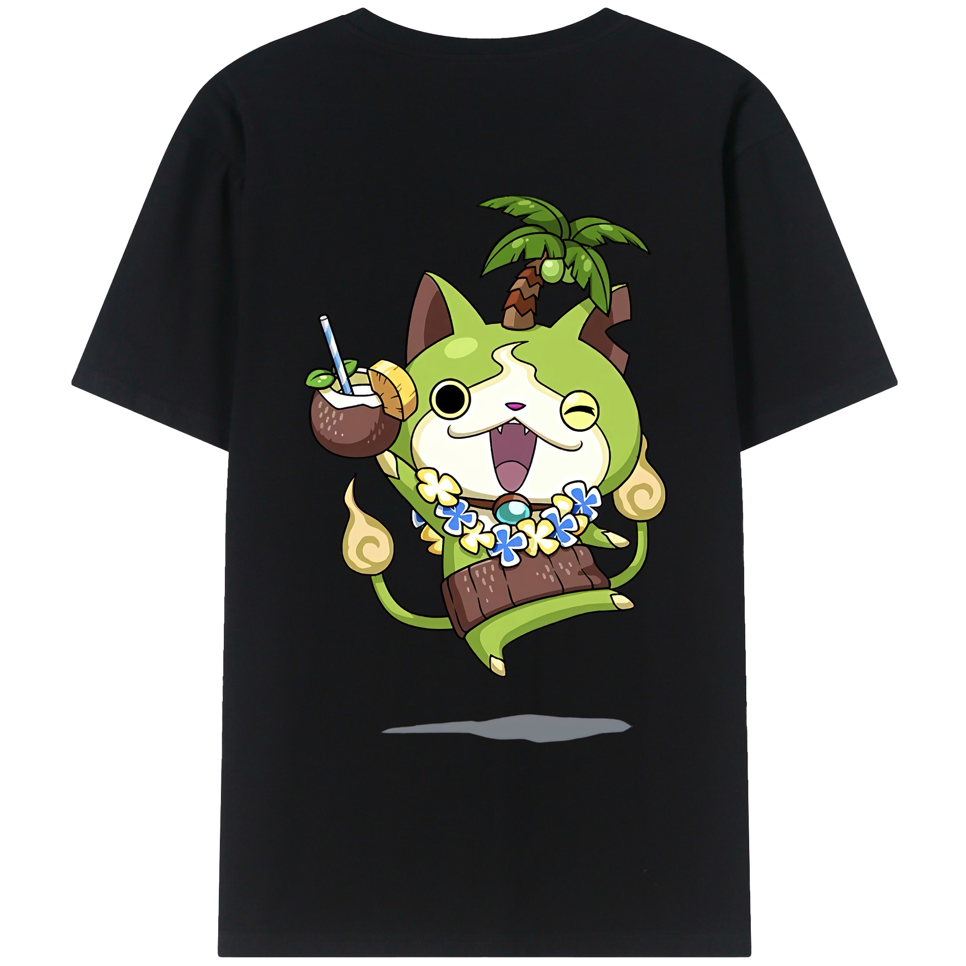 （画像用） 妖怪ウォッチ Yo-kai Watch 綿100％ メンズ半袖Tシャツ（バックプリント） 通気性