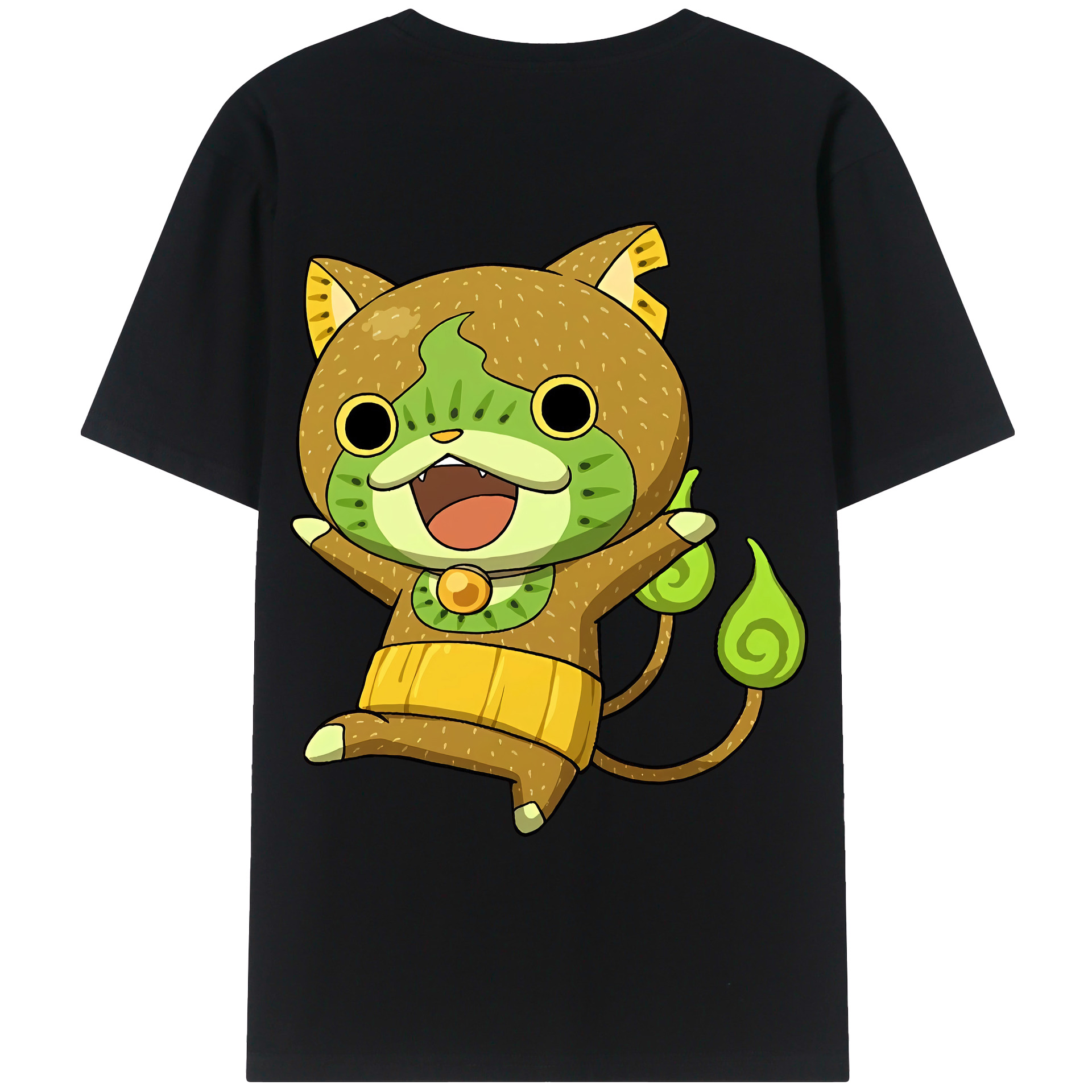 （画像用） 妖怪ウォッチ Yo-kai Watch 綿100％ メンズ半袖Tシャツ（バックプリント） 通気性