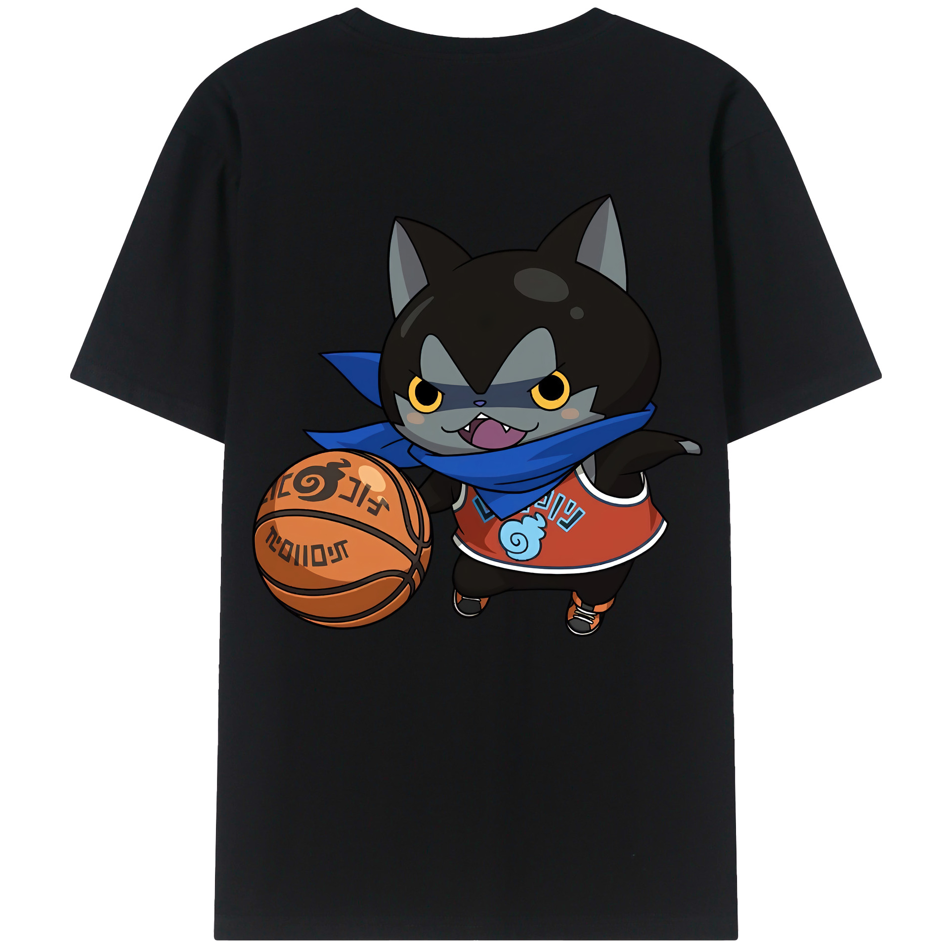 （画像用） 妖怪ウォッチ Yo-kai Watch 綿100％ メンズ半袖Tシャツ（バックプリント） 通気性
