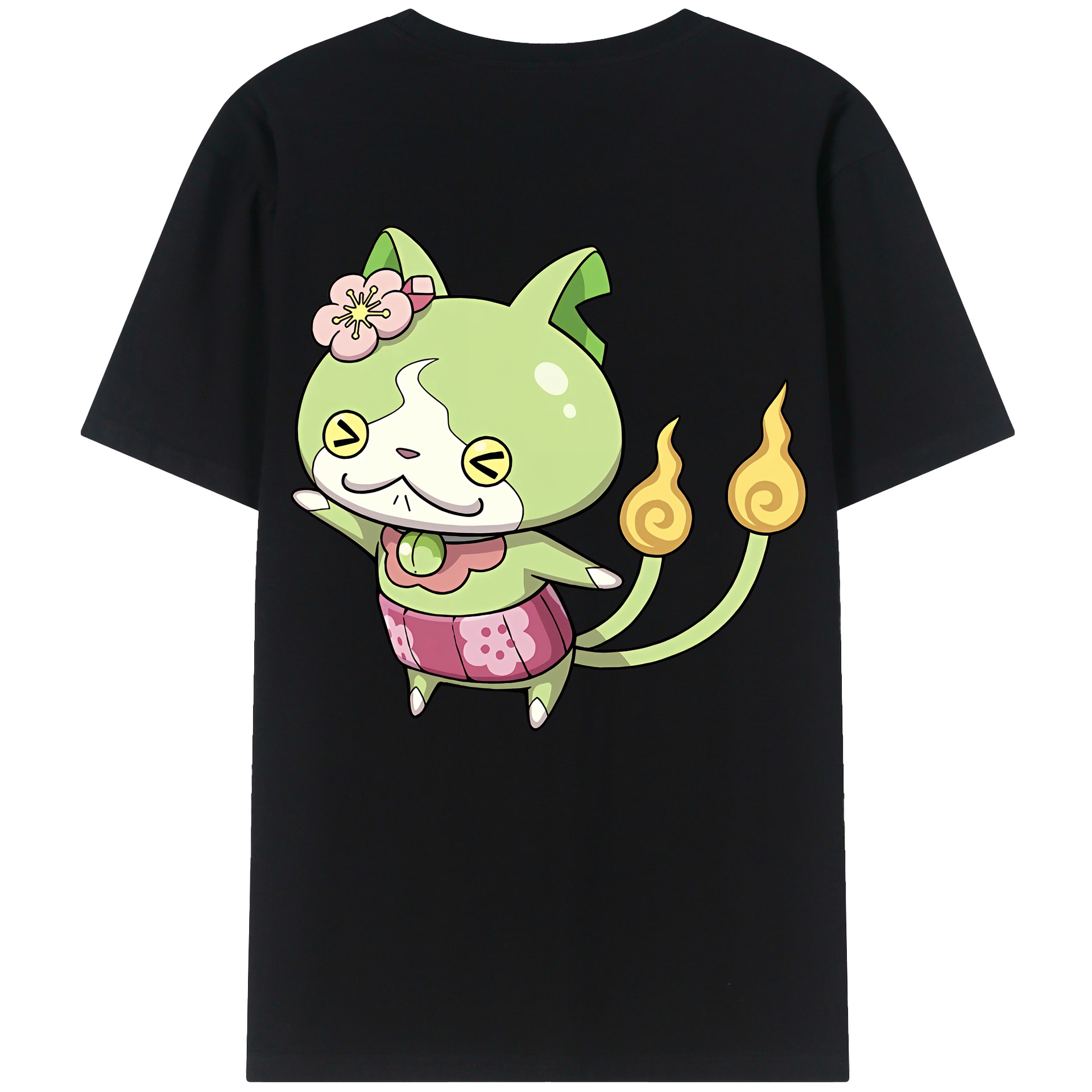 （画像用） 妖怪ウォッチ Yo-kai Watch 綿100％ メンズ半袖Tシャツ（バックプリント） 通気性
