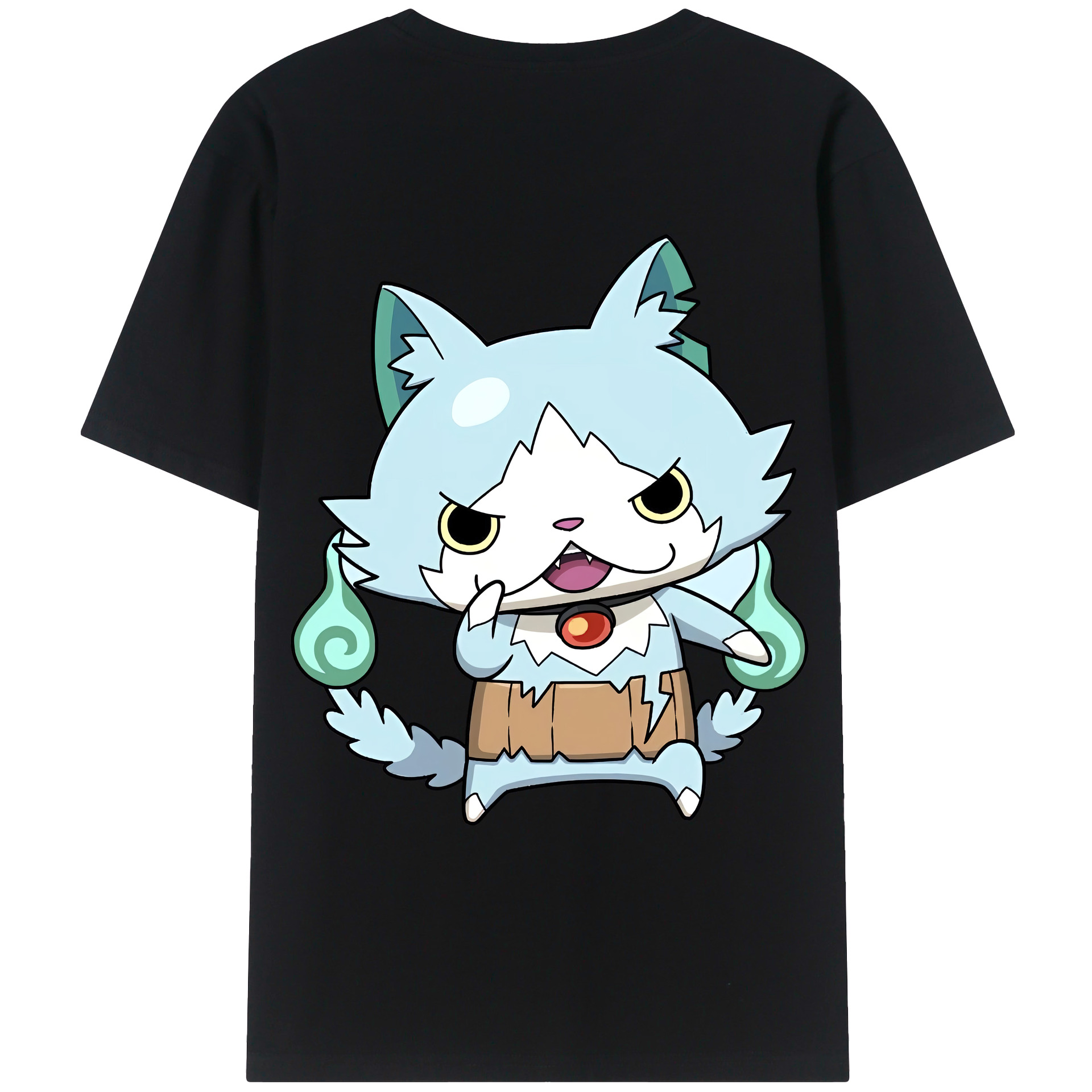 （画像用） 妖怪ウォッチ Yo-kai Watch 綿100％ メンズ半袖Tシャツ（バックプリント） 通気性