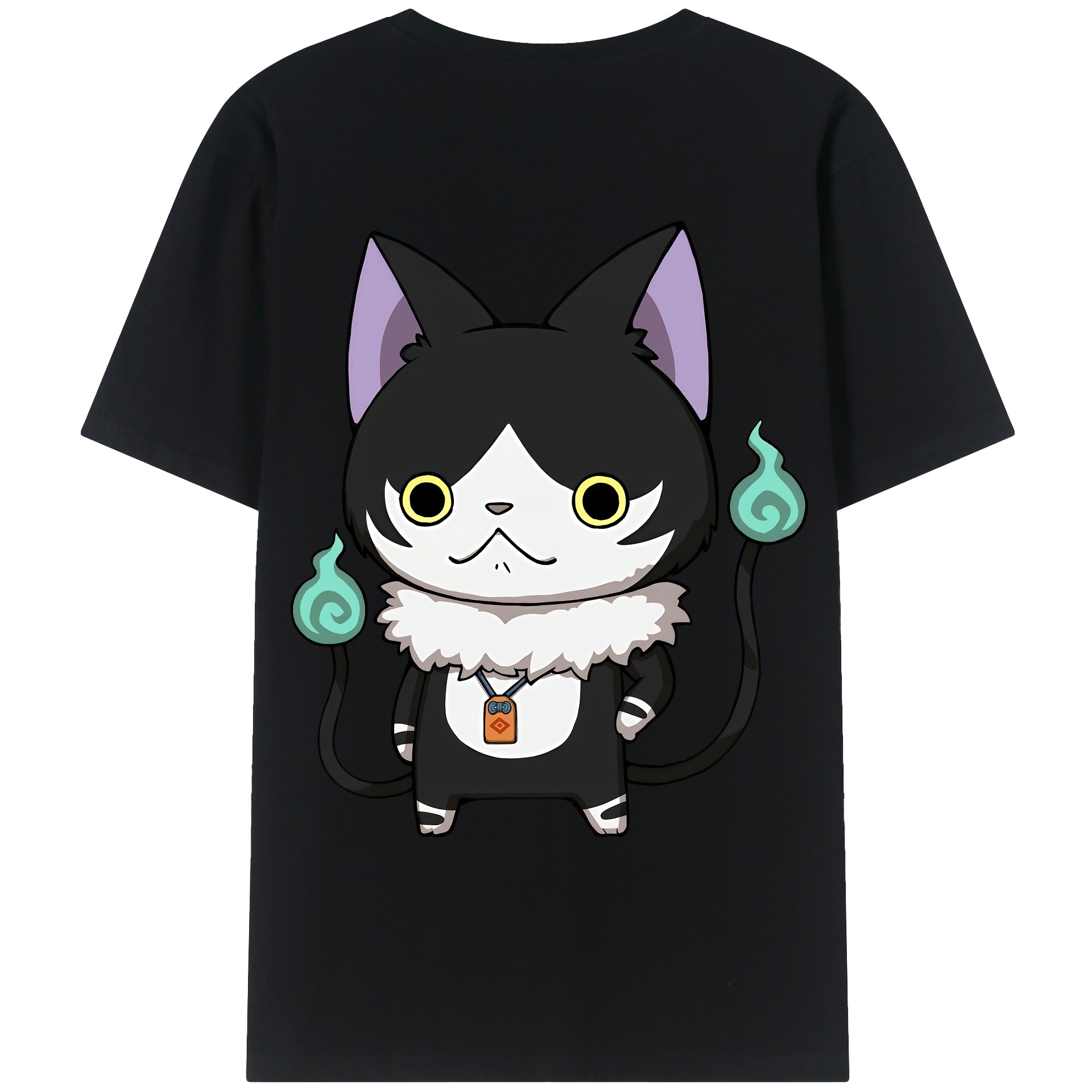 （画像用） 妖怪ウォッチ Yo-kai Watch 綿100％ メンズ半袖Tシャツ（バックプリント） 通気性