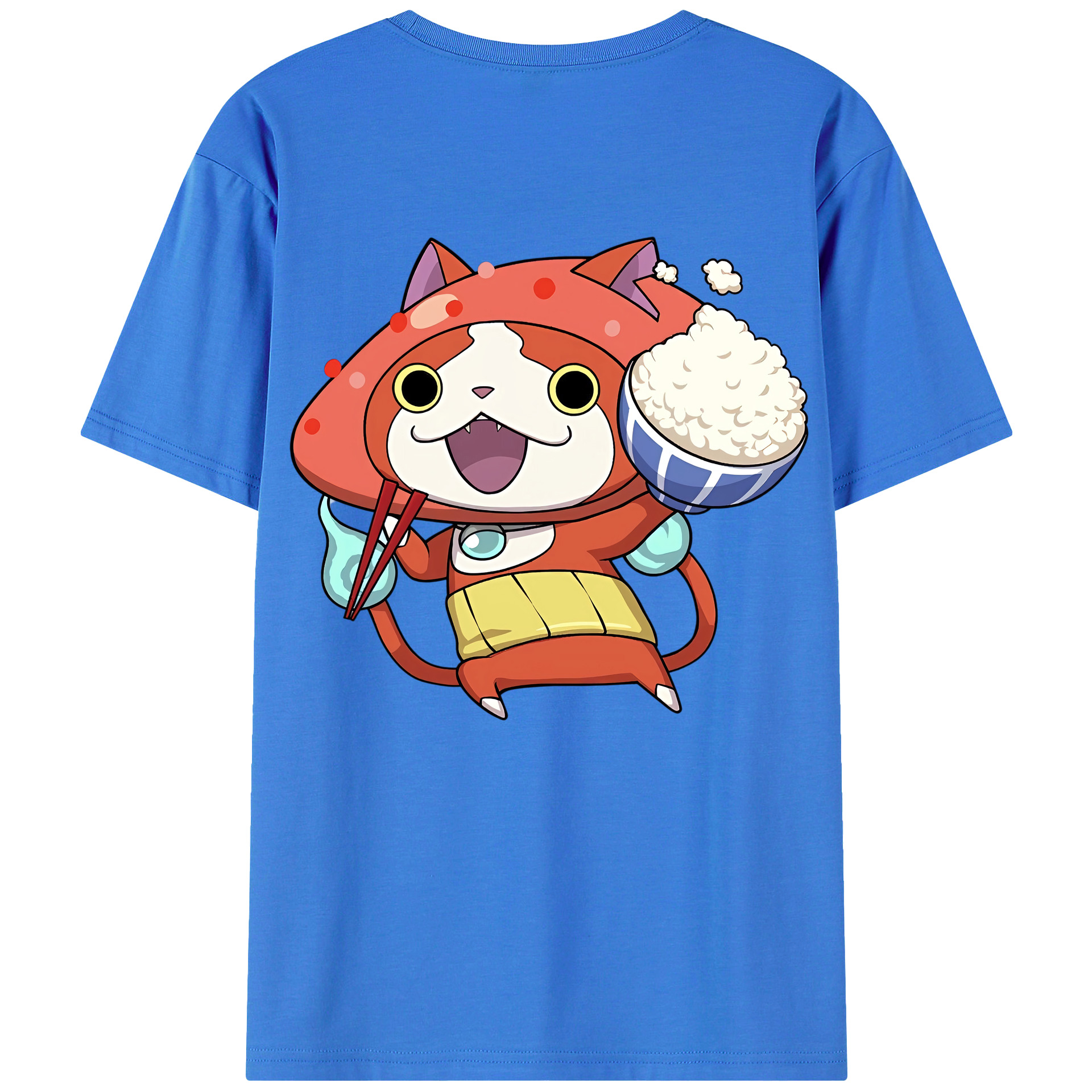 （画像用） 妖怪ウォッチ Yo-kai Watch 綿100％ メンズ半袖Tシャツ（バックプリント） 通気性