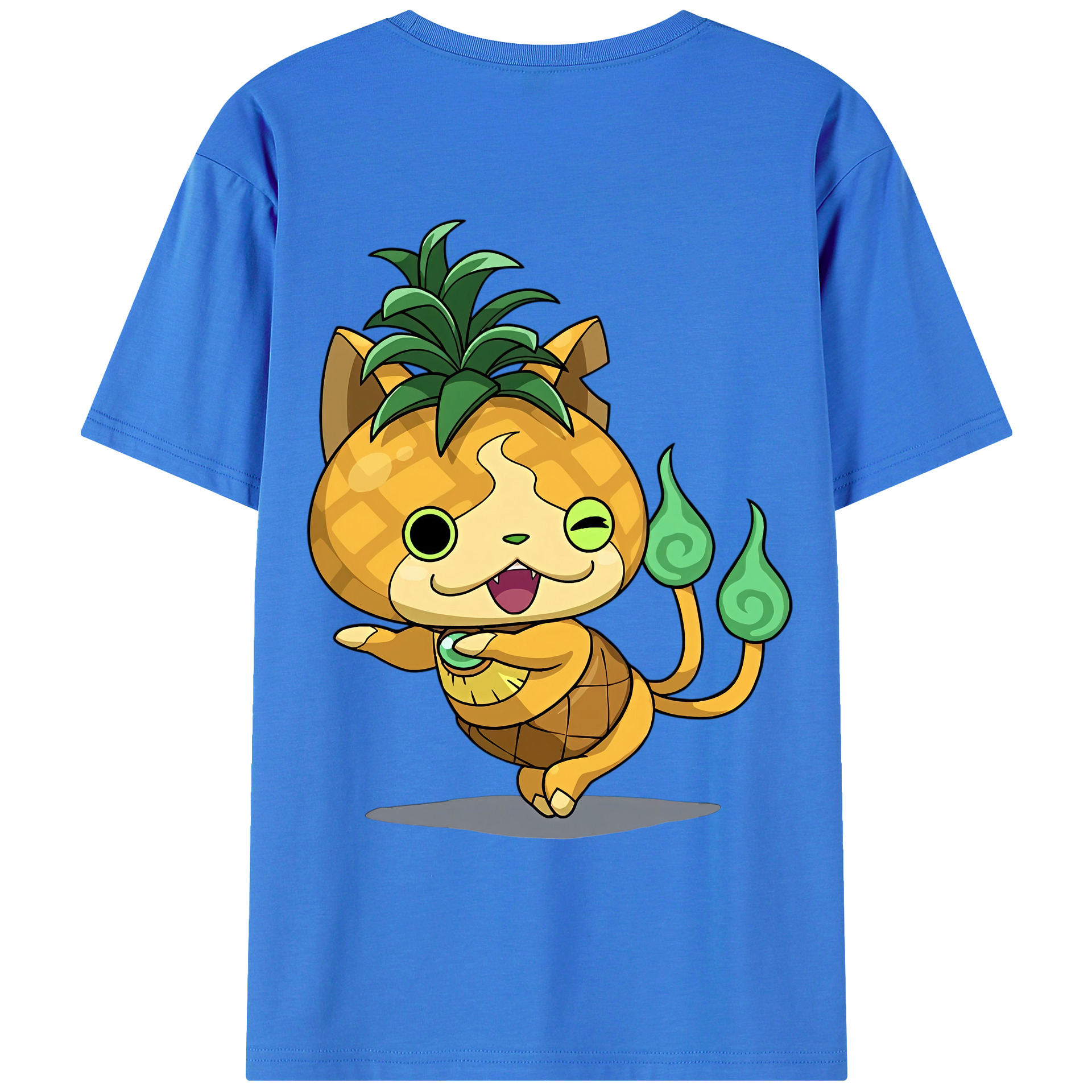 （画像用） 妖怪ウォッチ Yo-kai Watch 綿100％ メンズ半袖Tシャツ（バックプリント） 通気性