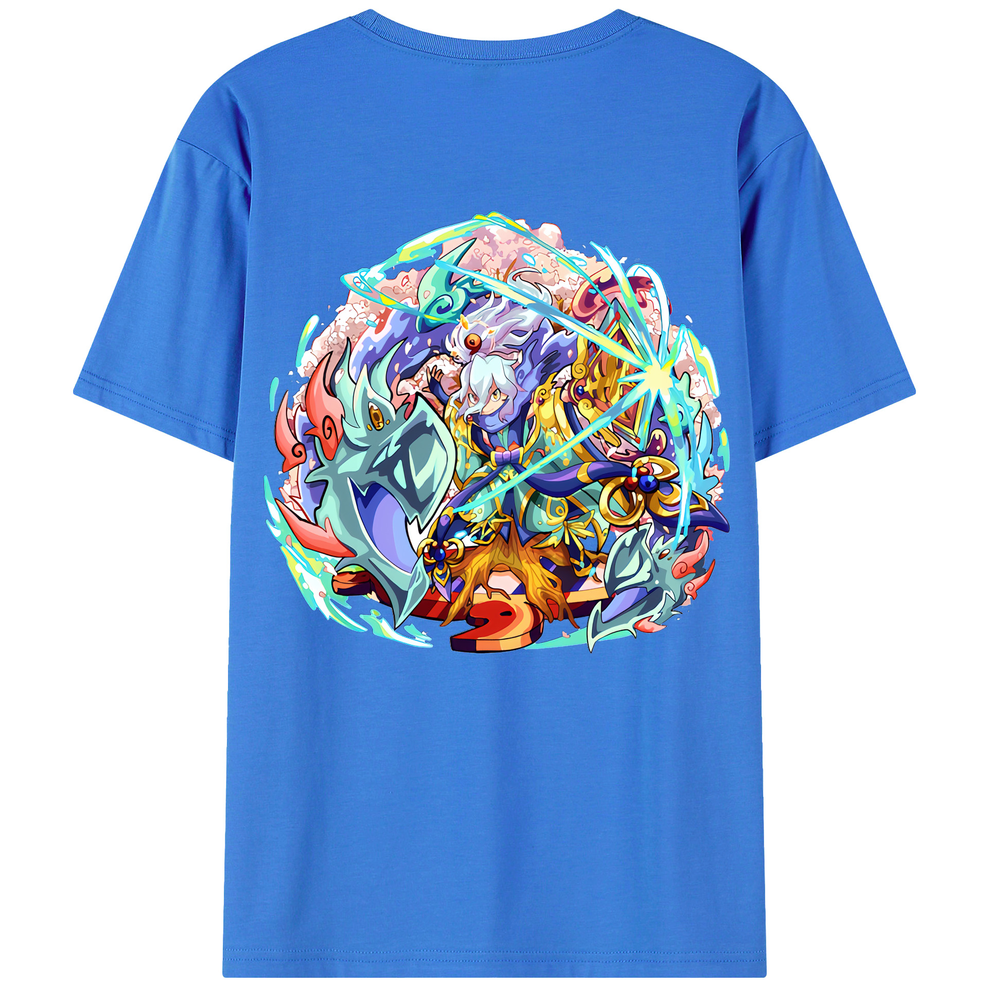 （画像用） 妖怪ウォッチ Yo-kai Watch 綿100％ メンズ半袖Tシャツ（バックプリント） 通気性