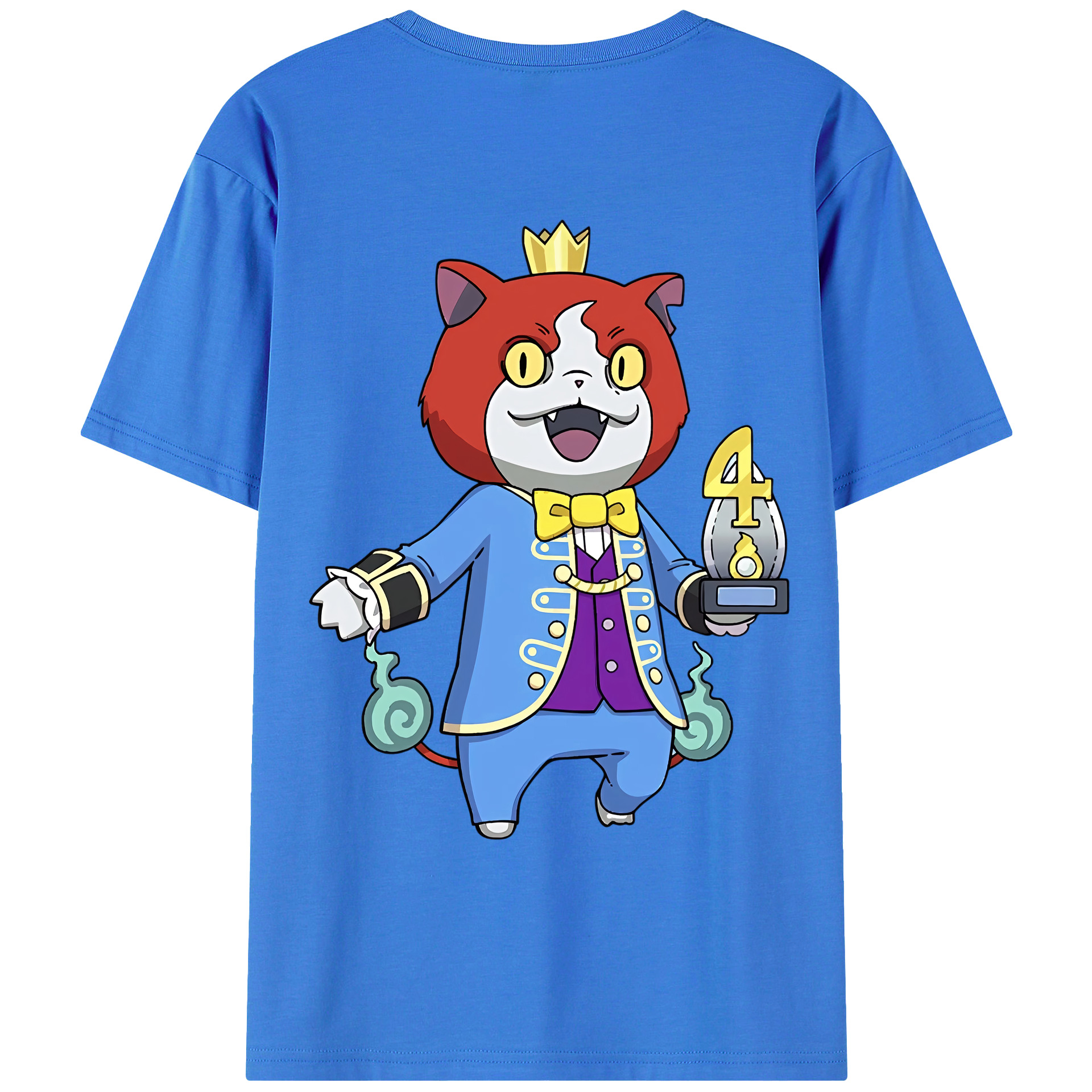 （画像用） 妖怪ウォッチ Yo-kai Watch 綿100％ メンズ半袖Tシャツ（バックプリント） 通気性