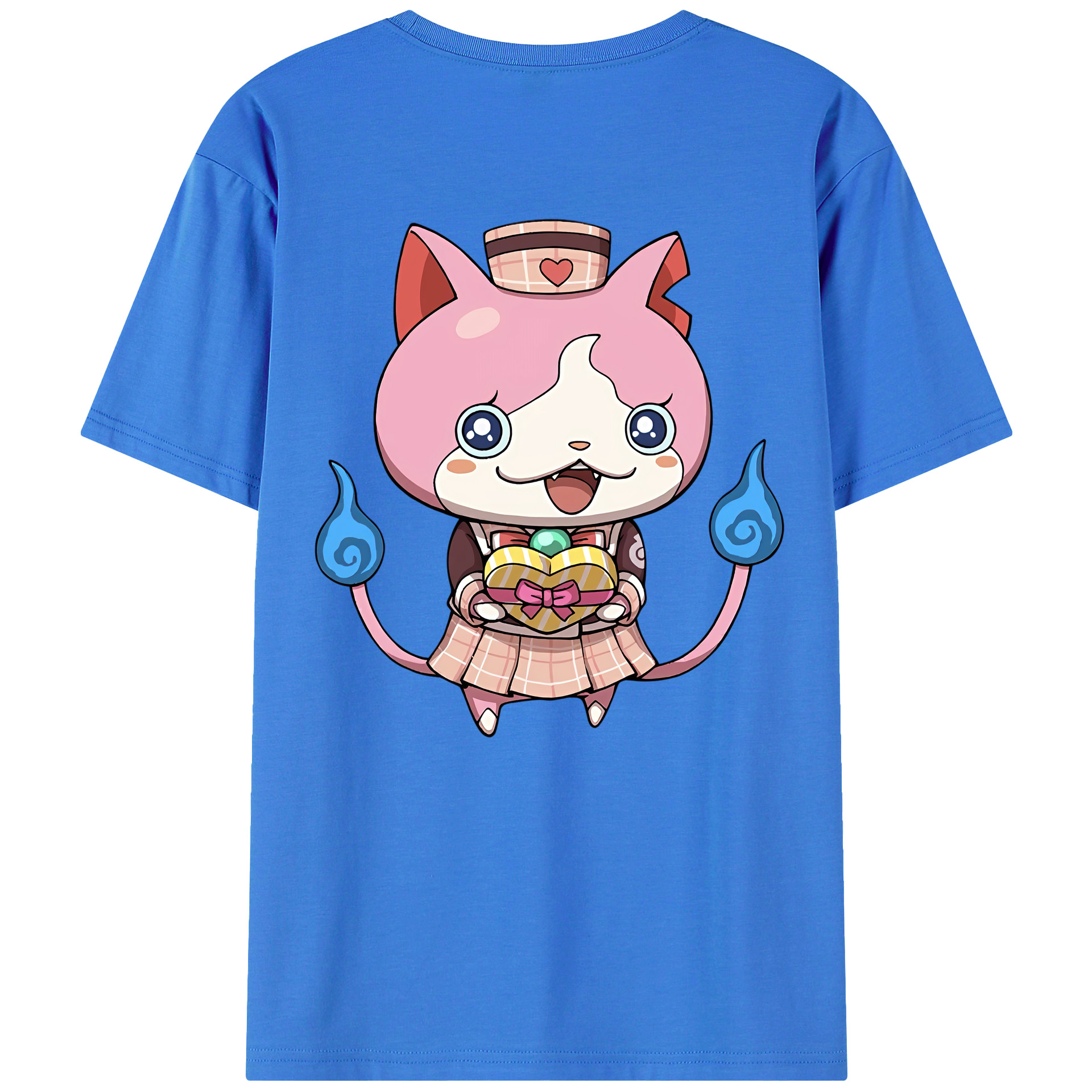 （画像用） 妖怪ウォッチ Yo-kai Watch 綿100％ メンズ半袖Tシャツ（バックプリント） 通気性