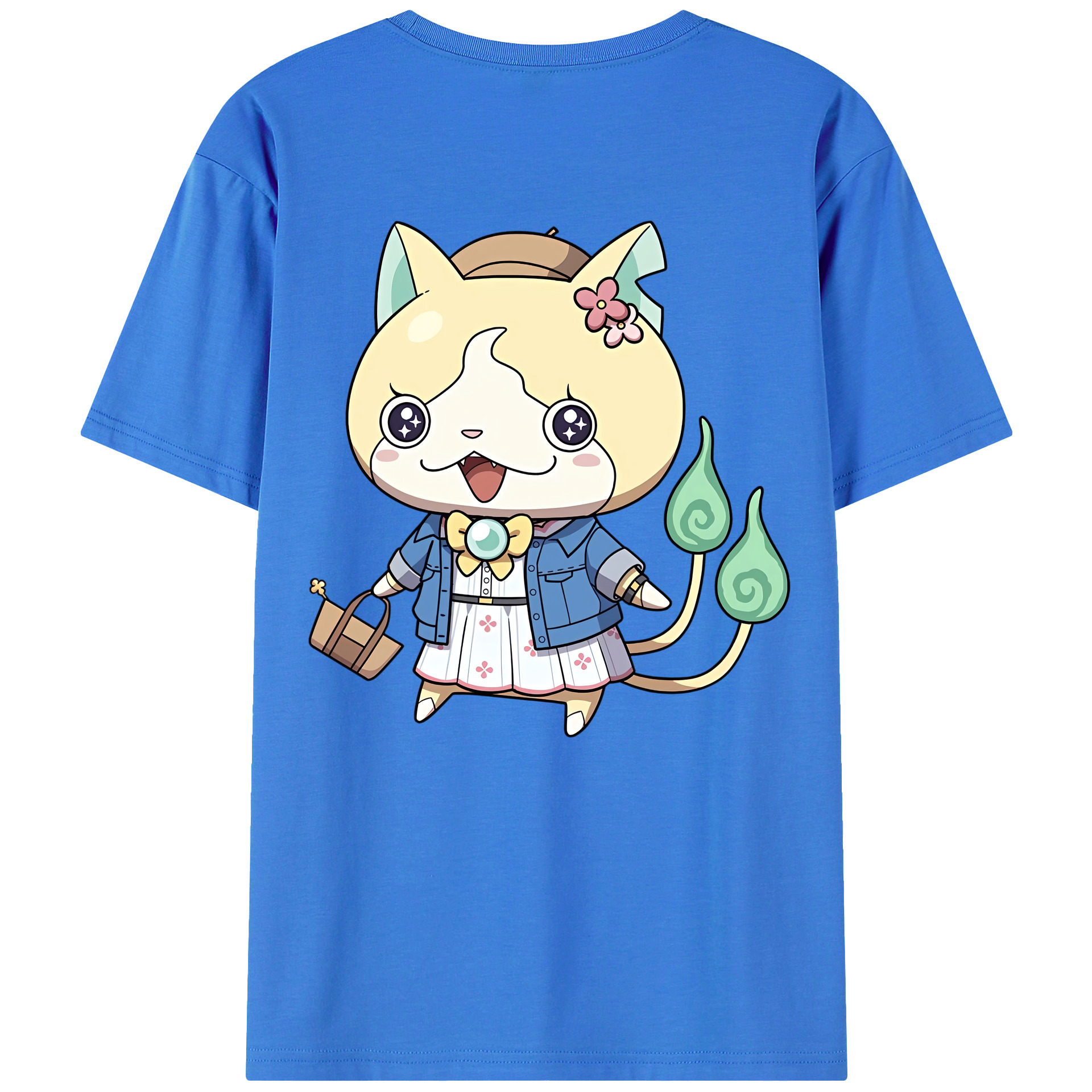 （画像用） 妖怪ウォッチ Yo-kai Watch 綿100％ メンズ半袖Tシャツ（バックプリント） 通気性