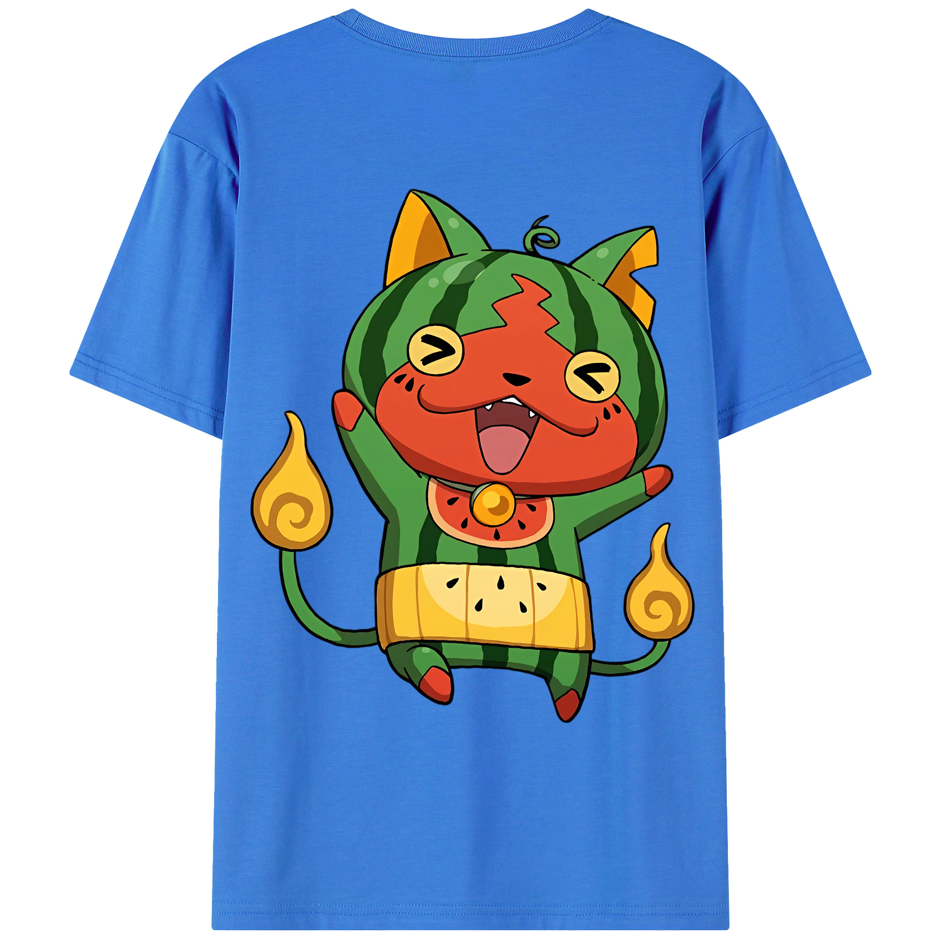 （画像用） 妖怪ウォッチ Yo-kai Watch 綿100％ メンズ半袖Tシャツ（バックプリント） 通気性