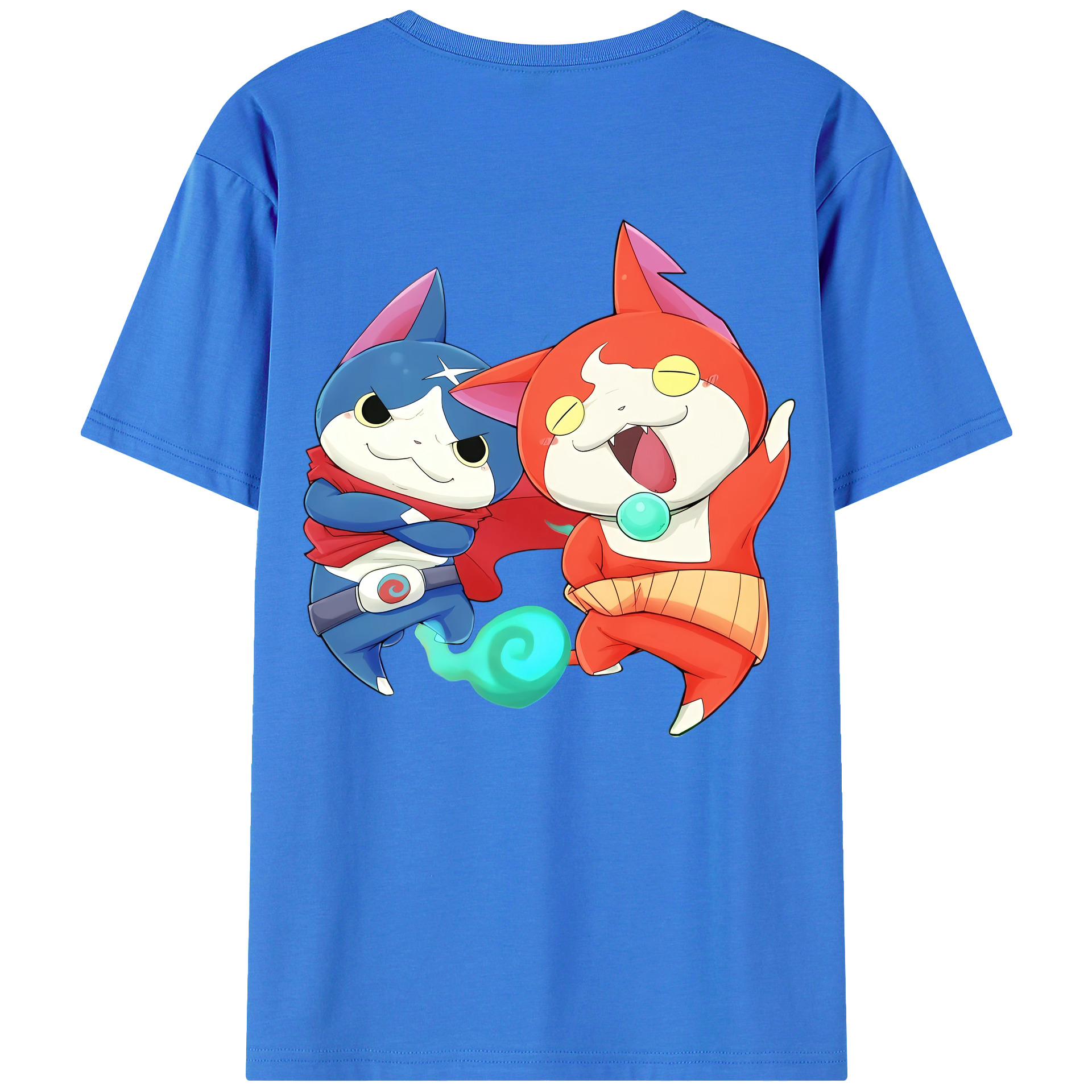 （画像用） 妖怪ウォッチ Yo-kai Watch 綿100％ メンズ半袖Tシャツ（バックプリント） 通気性
