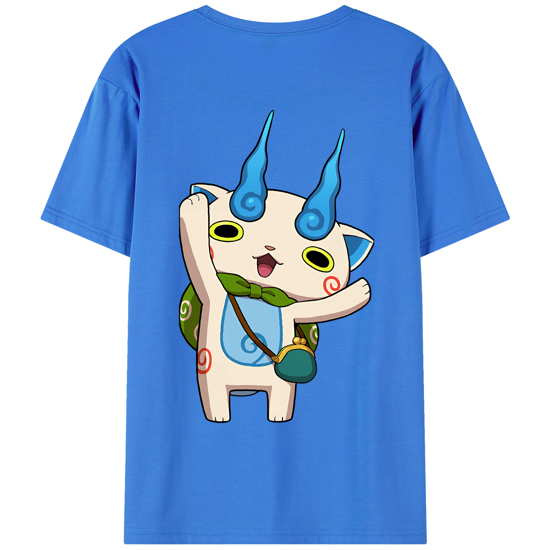 （画像用） 妖怪ウォッチ Yo-kai Watch 綿100％ メンズ半袖Tシャツ（バックプリント） 通気性