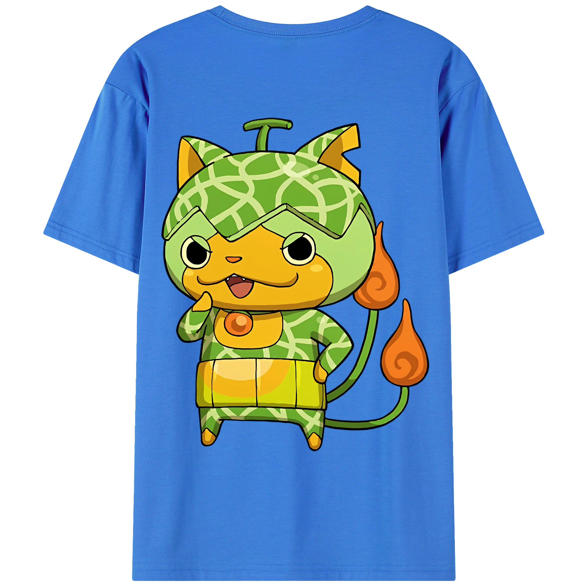 （画像用） 妖怪ウォッチ Yo-kai Watch 綿100％ メンズ半袖Tシャツ（バックプリント） 通気性