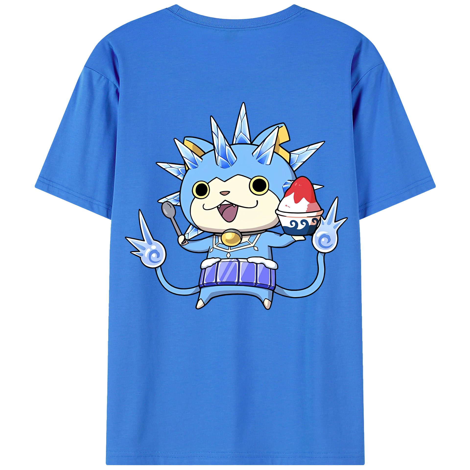 （画像用） 妖怪ウォッチ Yo-kai Watch 綿100％ メンズ半袖Tシャツ（バックプリント） 通気性