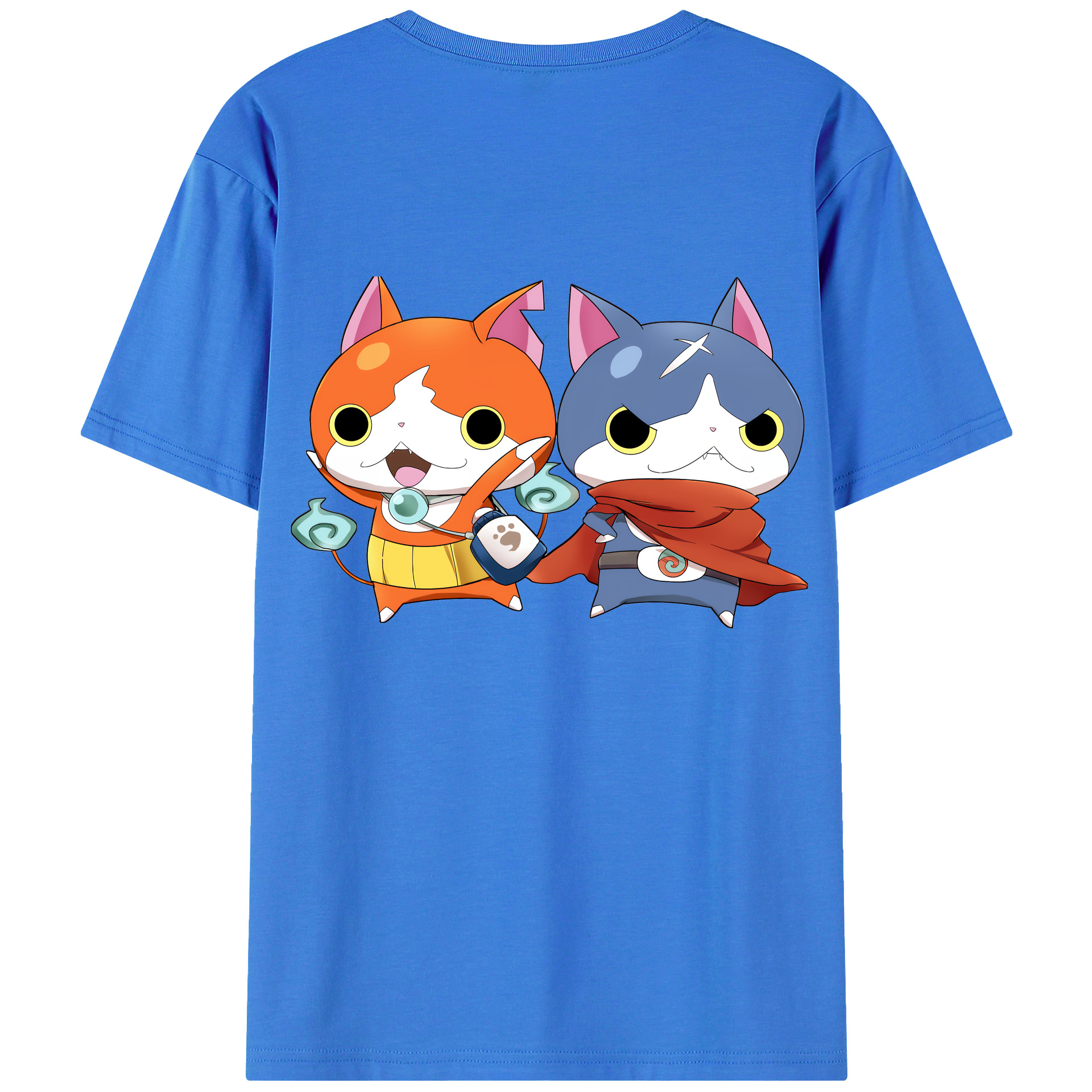 （画像用） 妖怪ウォッチ Yo-kai Watch 綿100％ メンズ半袖Tシャツ（バックプリント） 通気性