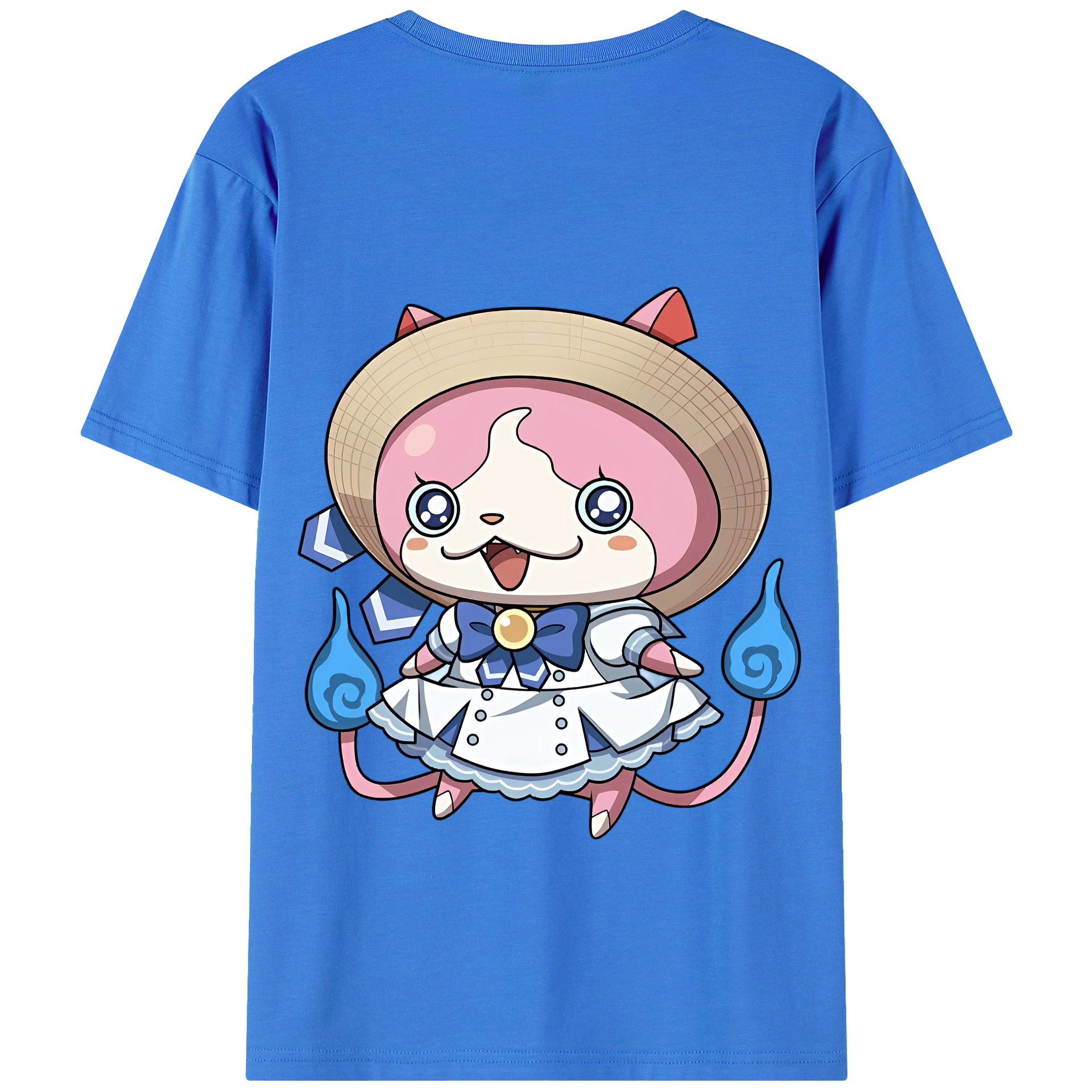 （画像用） 妖怪ウォッチ Yo-kai Watch 綿100％ メンズ半袖Tシャツ（バックプリント） 通気性