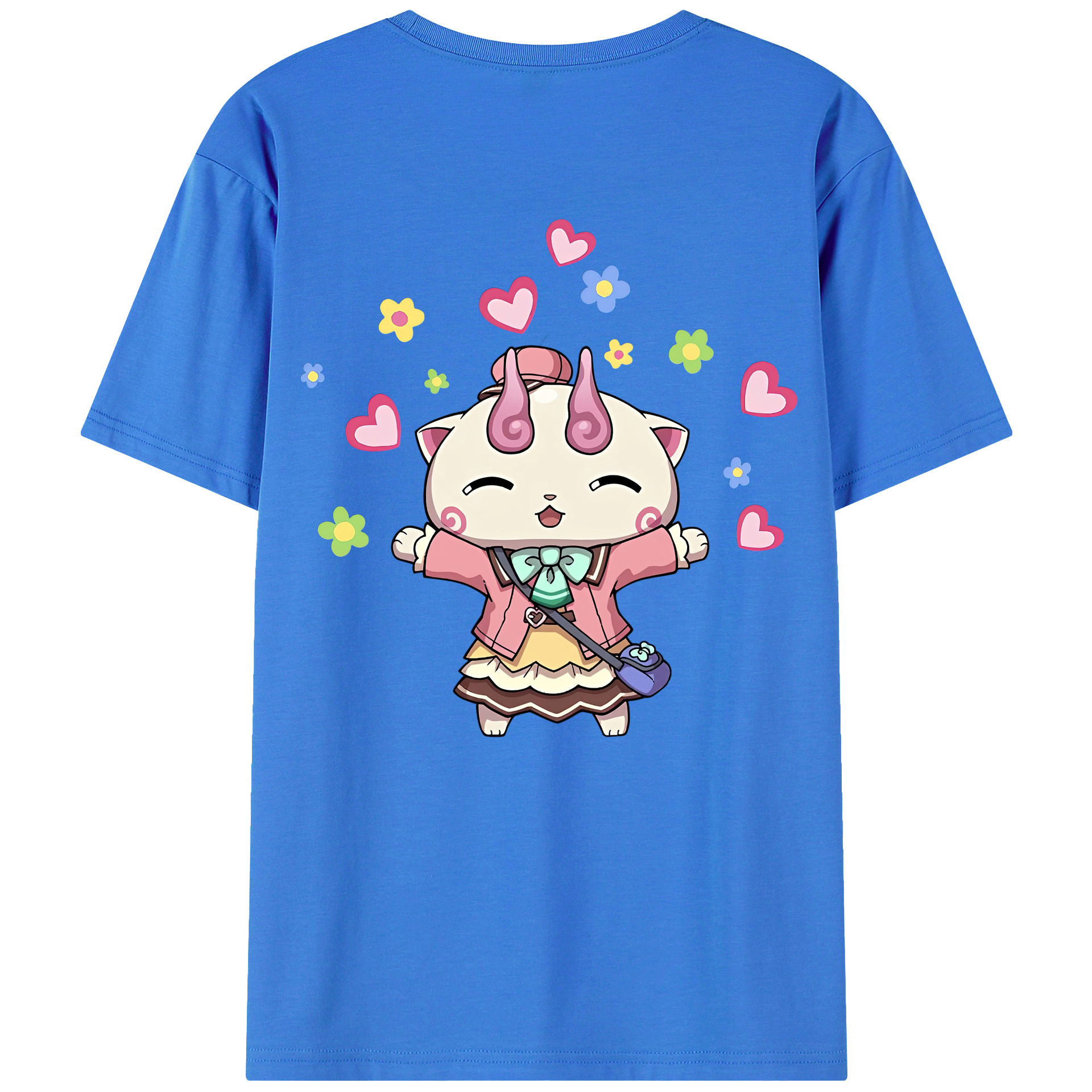 （画像用） 妖怪ウォッチ Yo-kai Watch 綿100％ メンズ半袖Tシャツ（バックプリント） 通気性