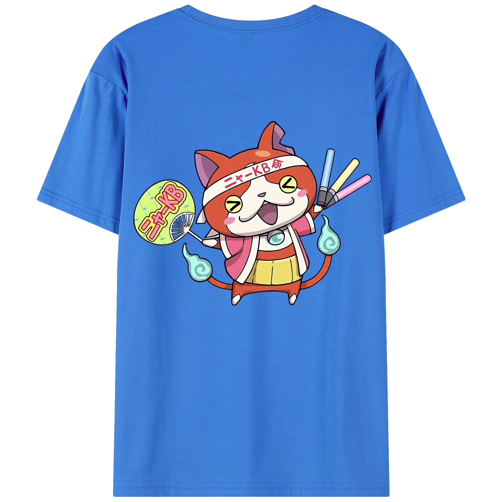 （画像用） 妖怪ウォッチ Yo-kai Watch 綿100％ メンズ半袖Tシャツ（バックプリント） 通気性