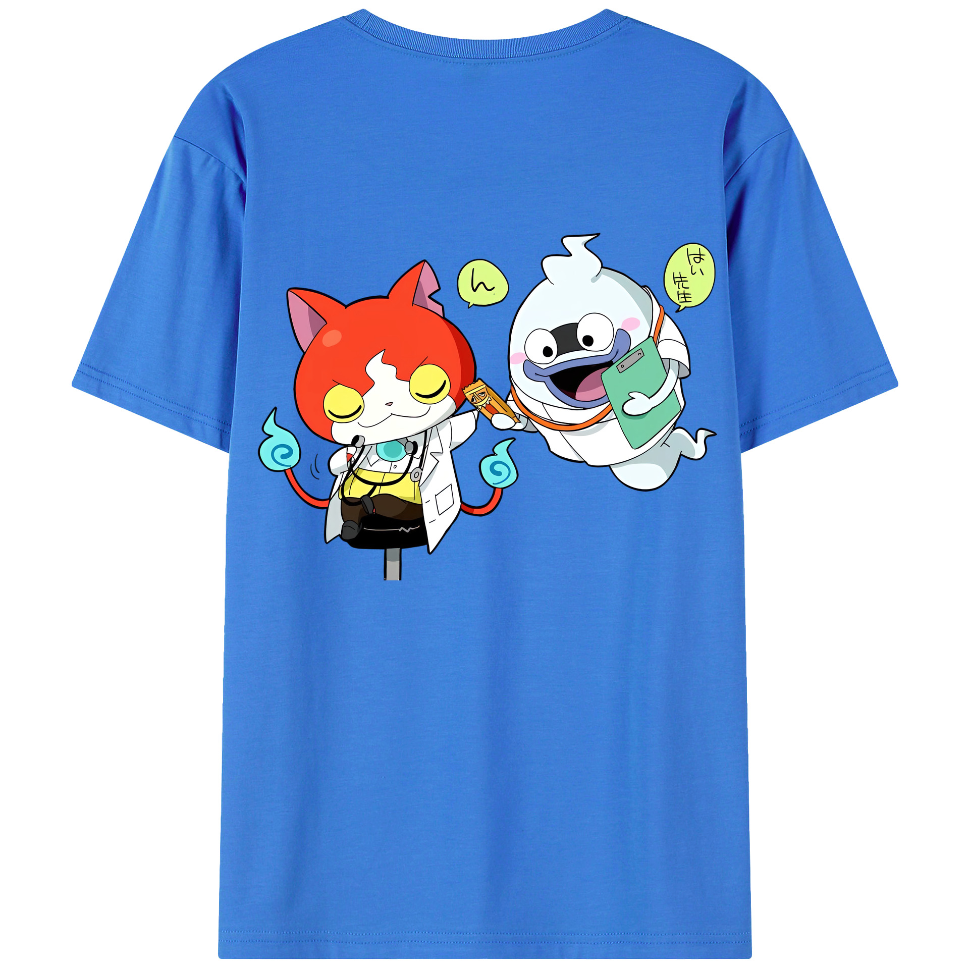 （画像用） 妖怪ウォッチ Yo-kai Watch 綿100％ メンズ半袖Tシャツ（バックプリント） 通気性